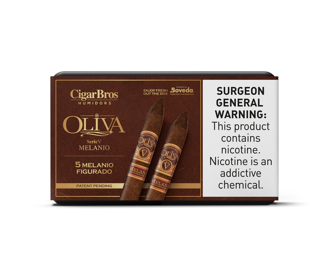 5ct Oliva Melanio Figurado + 5% Discount + FREE Humidor
