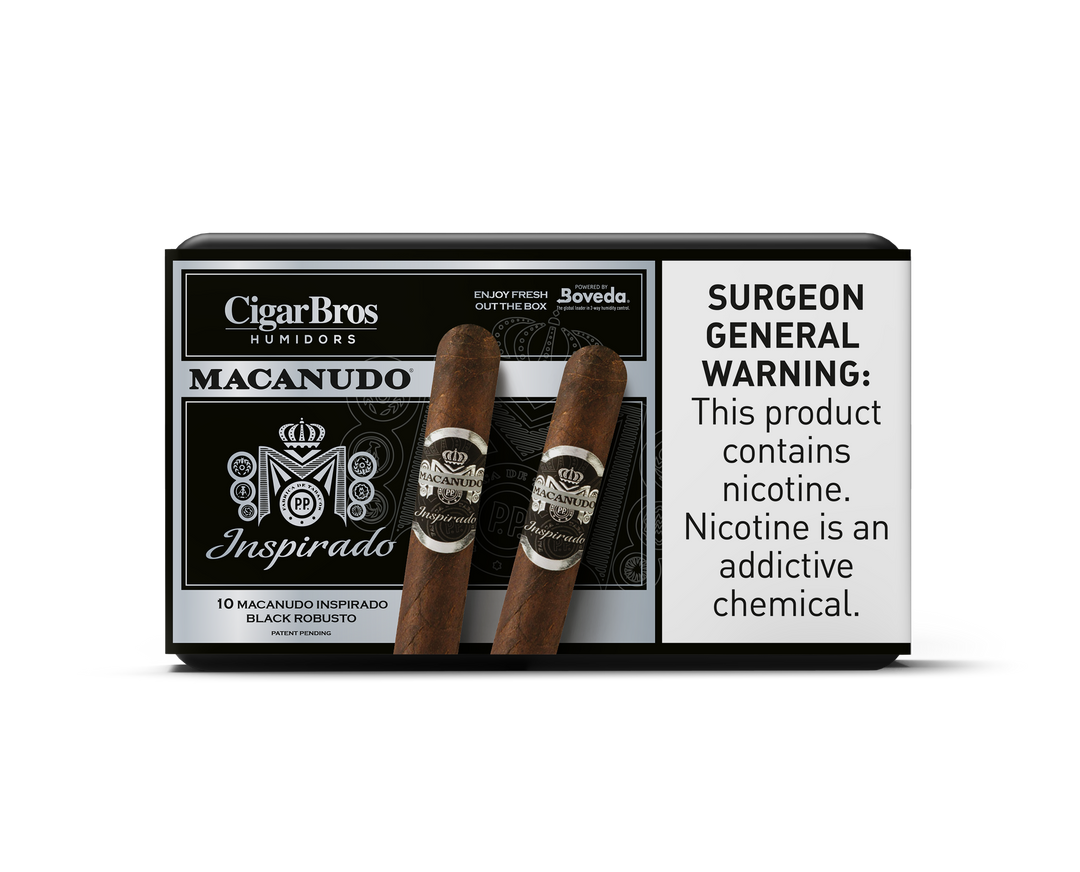 10ct Macanudo Inspirado Black + 7% Discount + FREE Humidor
