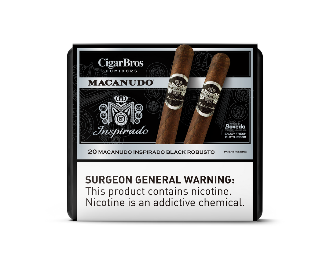 20ct Macanudo Inspirado Black + 9% Discount + FREE Humidor