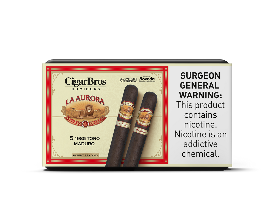 5ct La Aurora 1985 Toro Maduro + 5% Discount + FREE Humidor