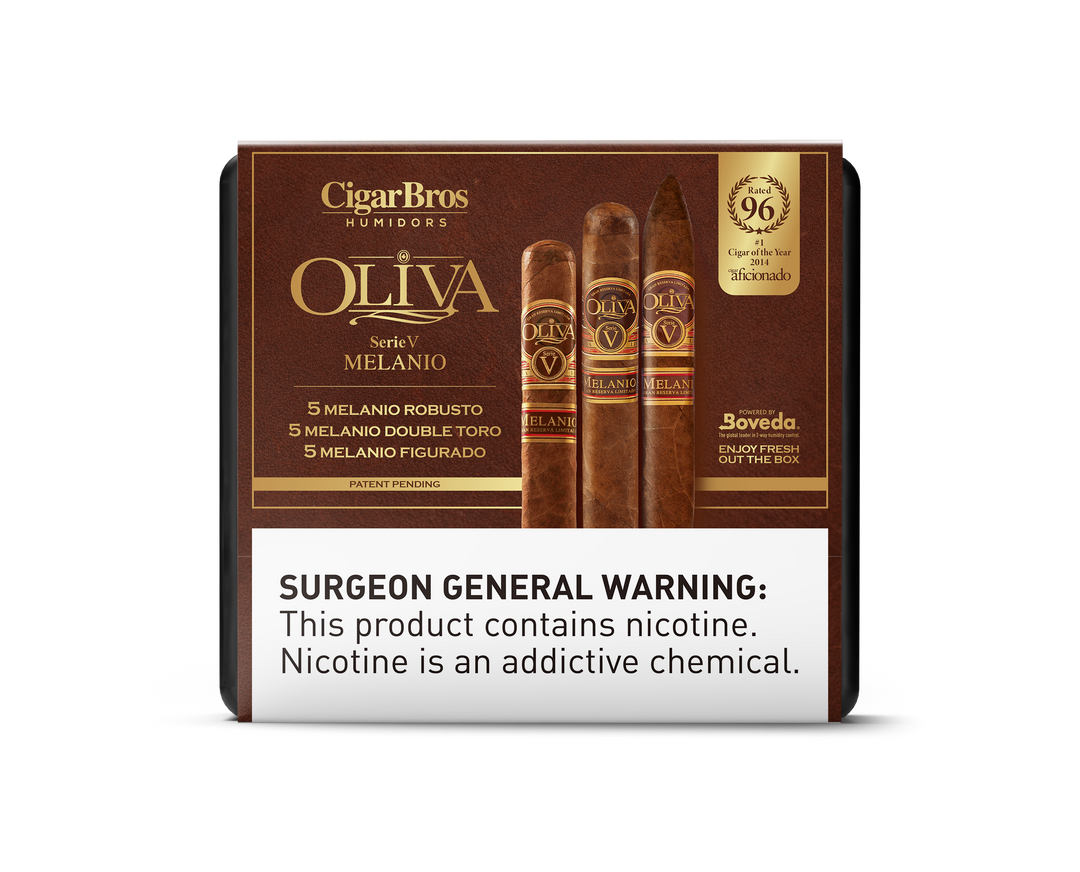 Oliva Melanio Variety - 5ct Robusto, 5ct Double Toro 5ct, Figurado + 9% Discount + FREE Humidor