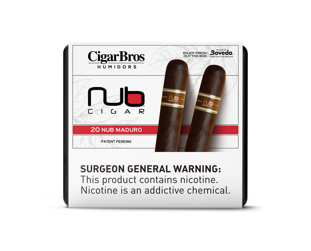 20ct Nub Maduro + 9% Discount + FREE Humidor