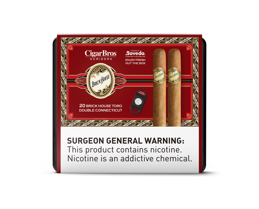 20ct Brickhouse Double Connecticut + 9% Discount + FREE Humidor