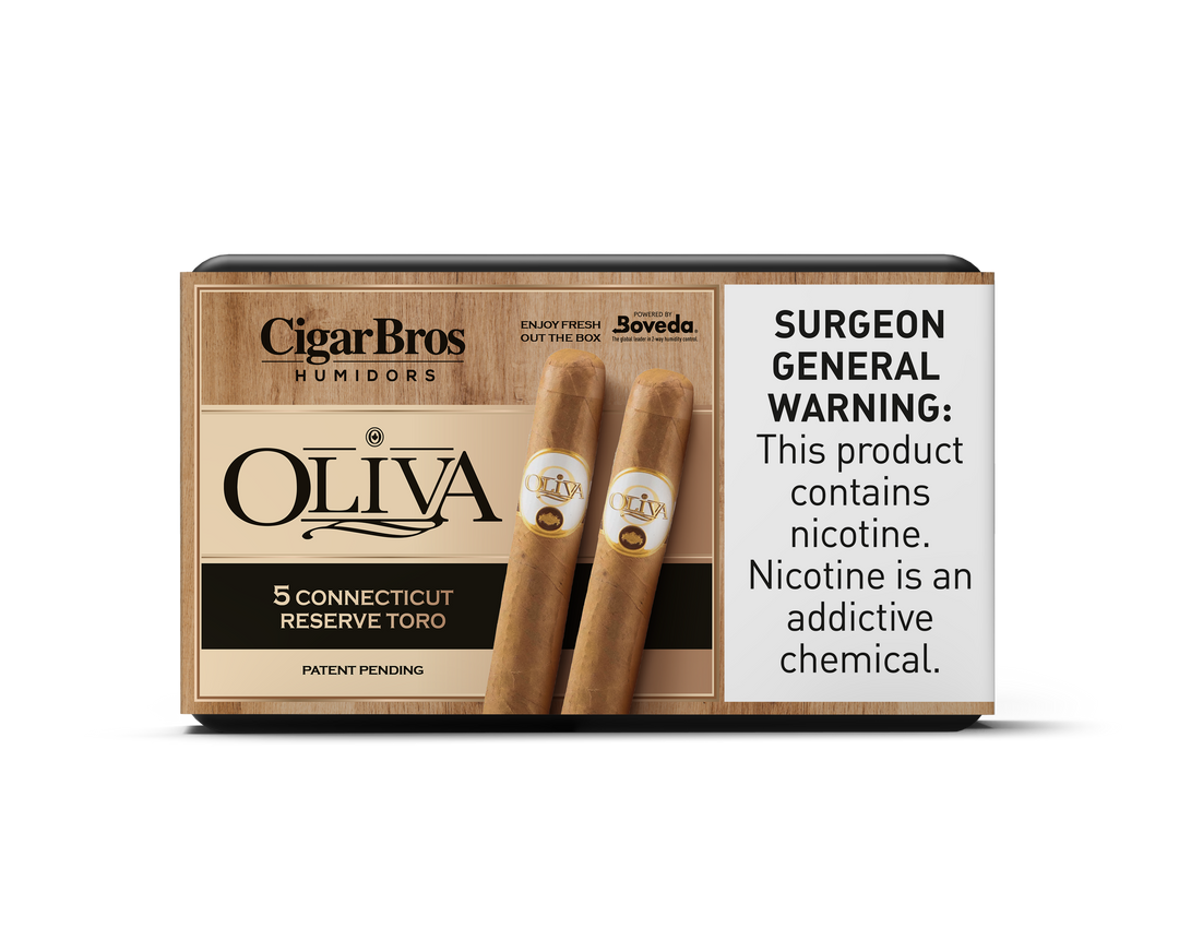 5ct Oliva Connecticut Reserve Toro + 5% Discount + FREE Humidor