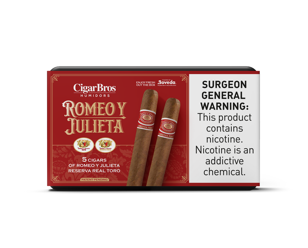 5ct Romeo Y Julieta Reserva Real + 5% Discount + FREE Humidor