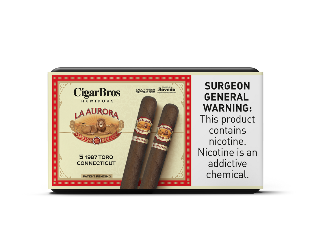 5ct La Aurora 1987 Toro Connecticut + 5% Discount + FREE Humidor