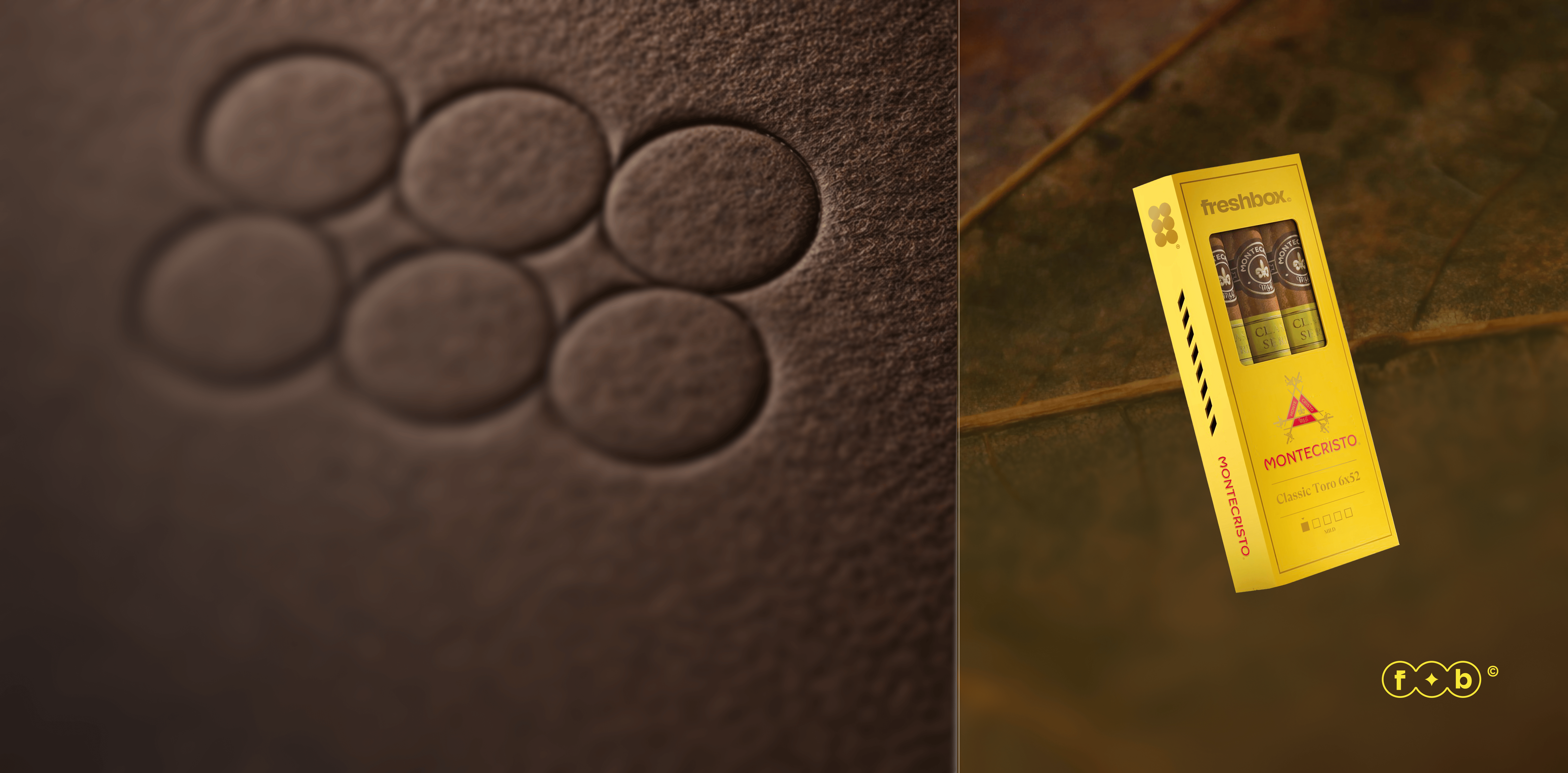 FreshBox open showing 3-pack cigars inside the container