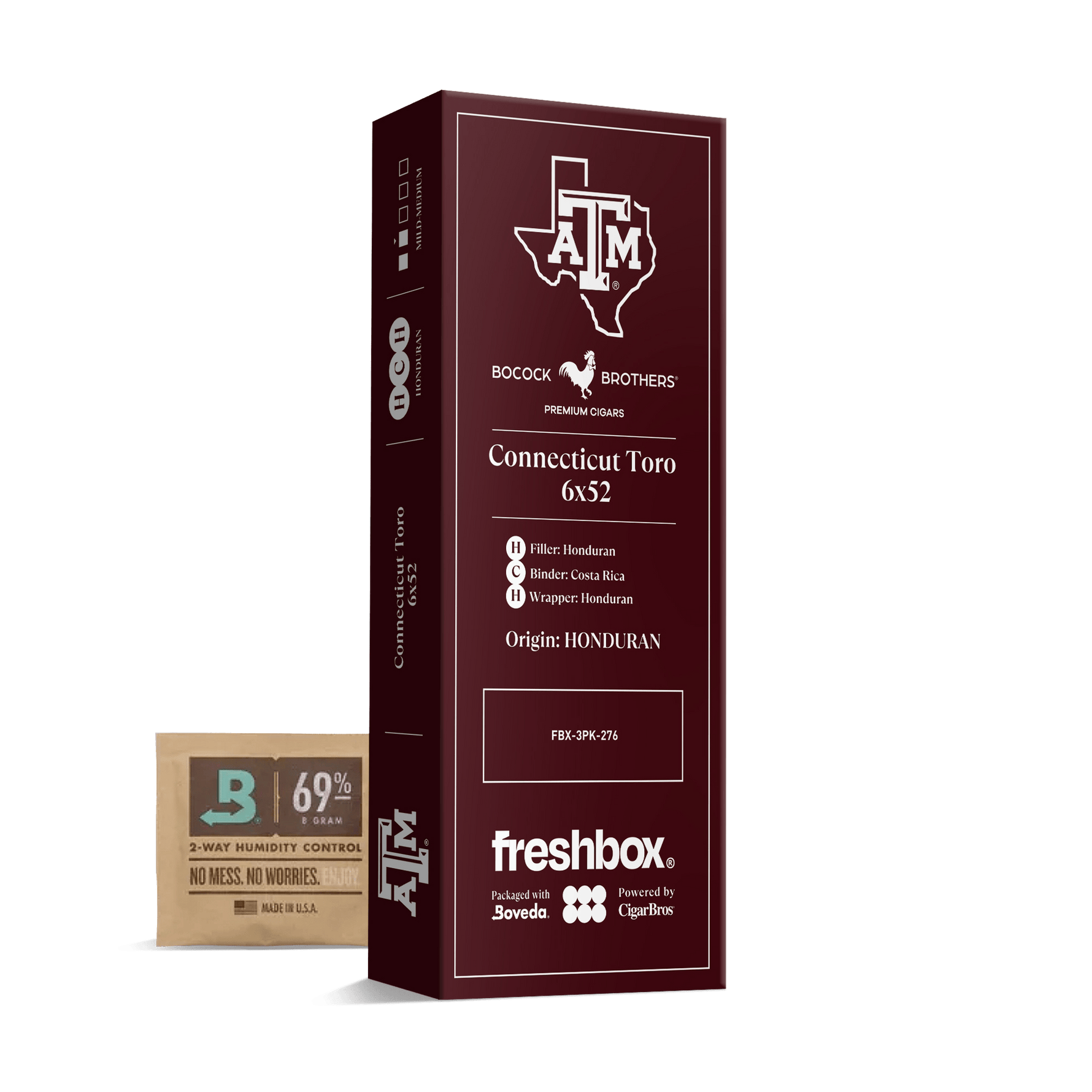 Boccock Brothers Texas A&M Connecticut 6x52 FreshBox | 3-Pack