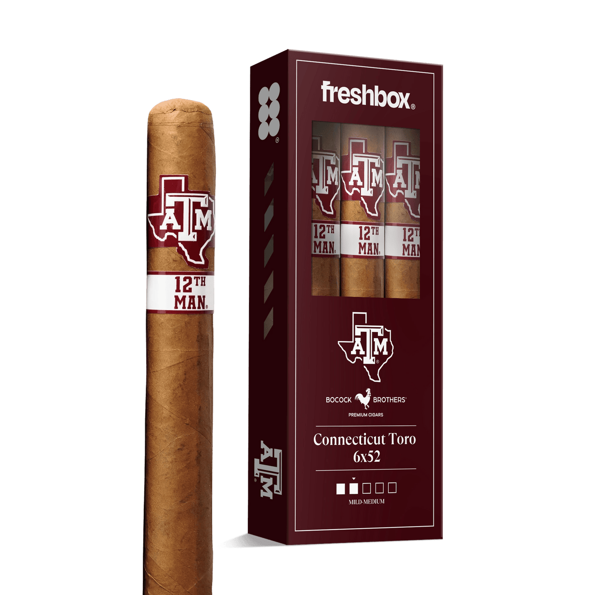 Boccock Brothers Texas A&M Connecticut 6x52 FreshBox | 3-Pack