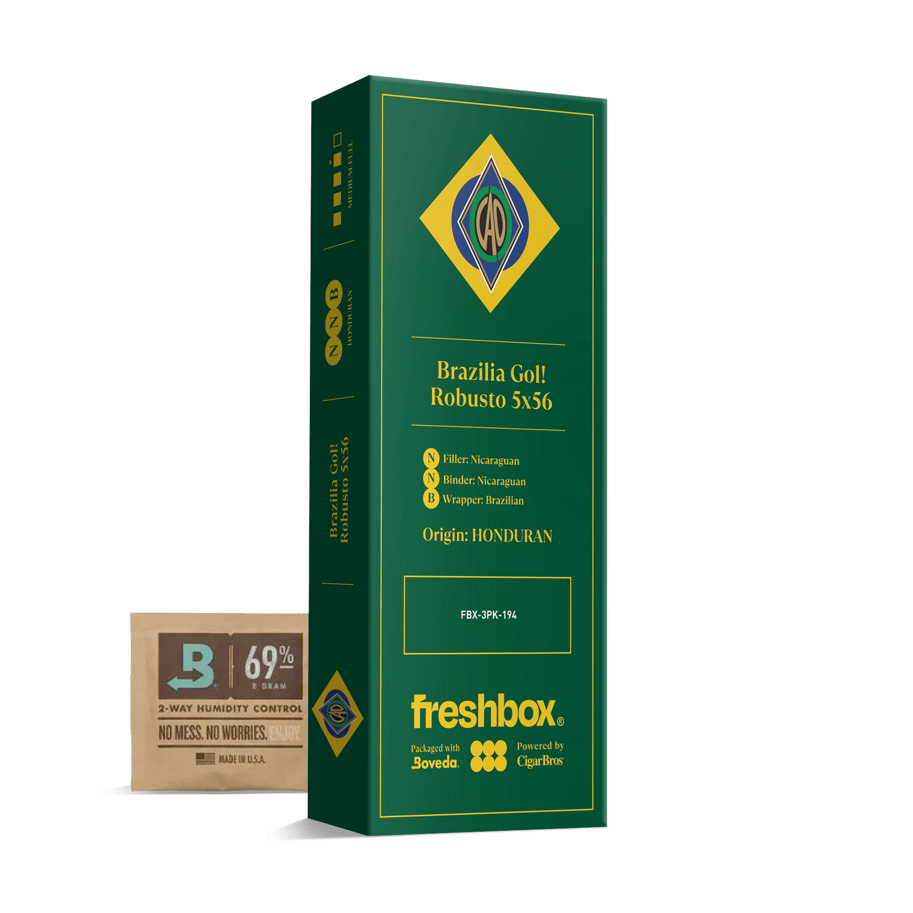 CAO Brazilia Gol! 5x56 FreshBox | Cigar 3-Pack