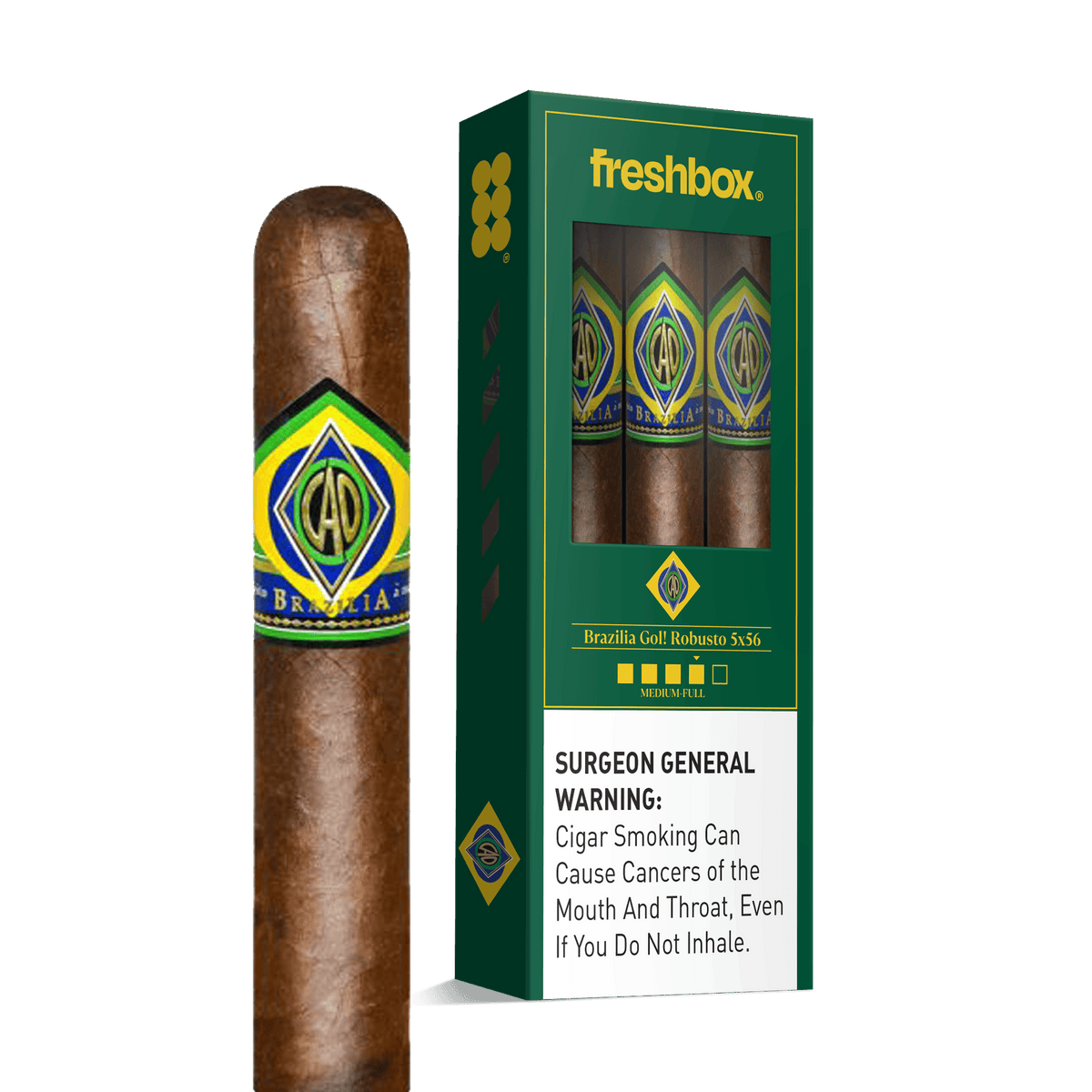 CAO Brazilia Gol! 5x56 FreshBox | Cigar 3-Pack