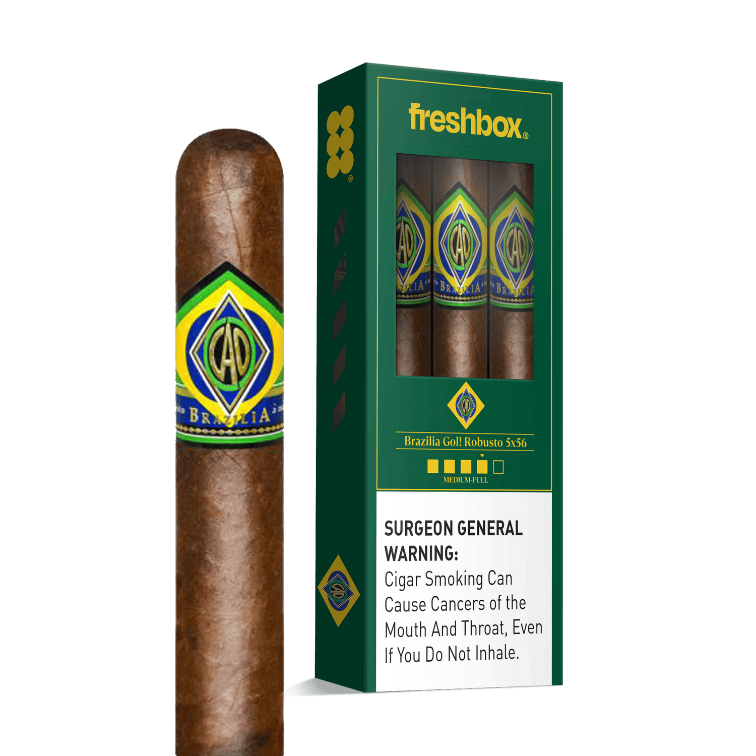 CAO Brazilia Gol! 5x56 FreshBox | Cigar 3-Pack