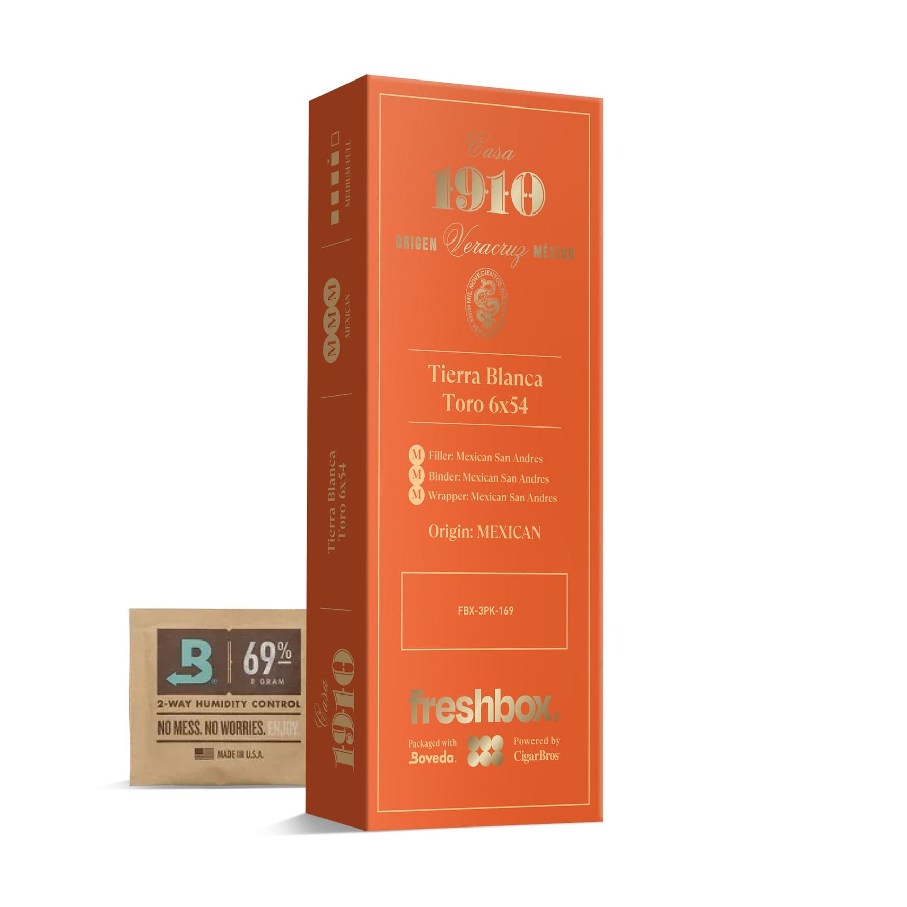 Casa 1910 Tierra Blanca Toro 6x54 FreshBox | 3-Pack