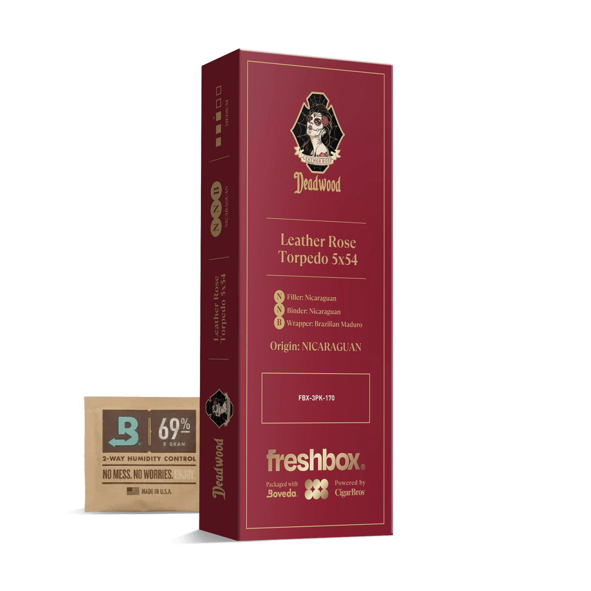 DeadWood Leather Rose Torpedo 5x54 FreshBox | 3-Pack