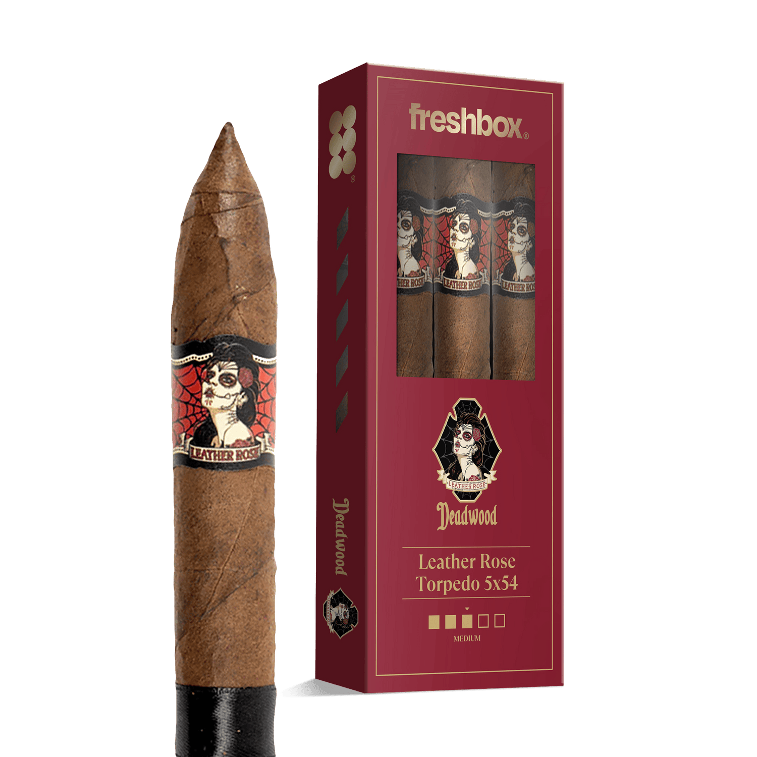 DeadWood Leather Rose Torpedo 5x54 FreshBox | 3-Pack
