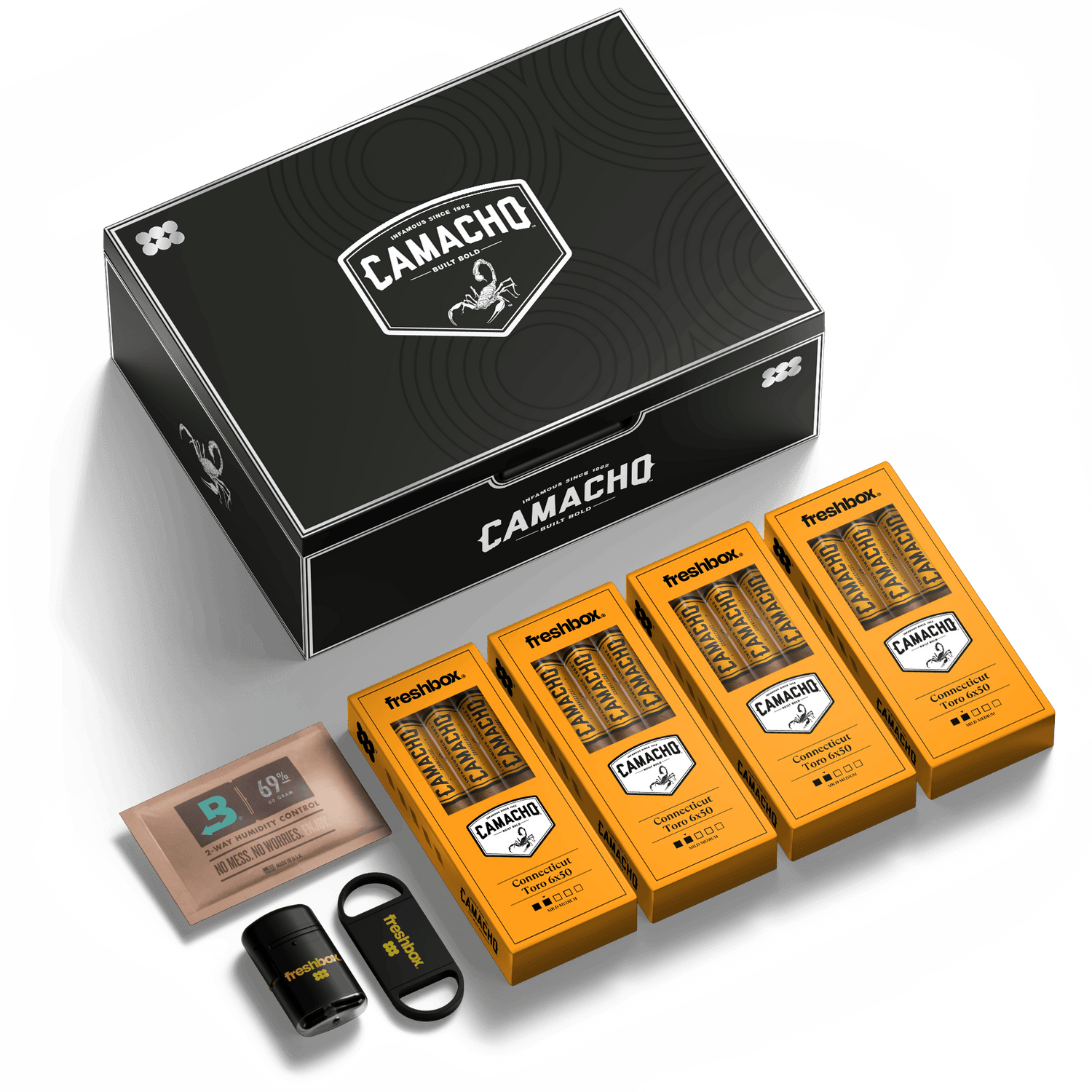 FreshBox™ Camacho Black Edition Humidor Starter Kit