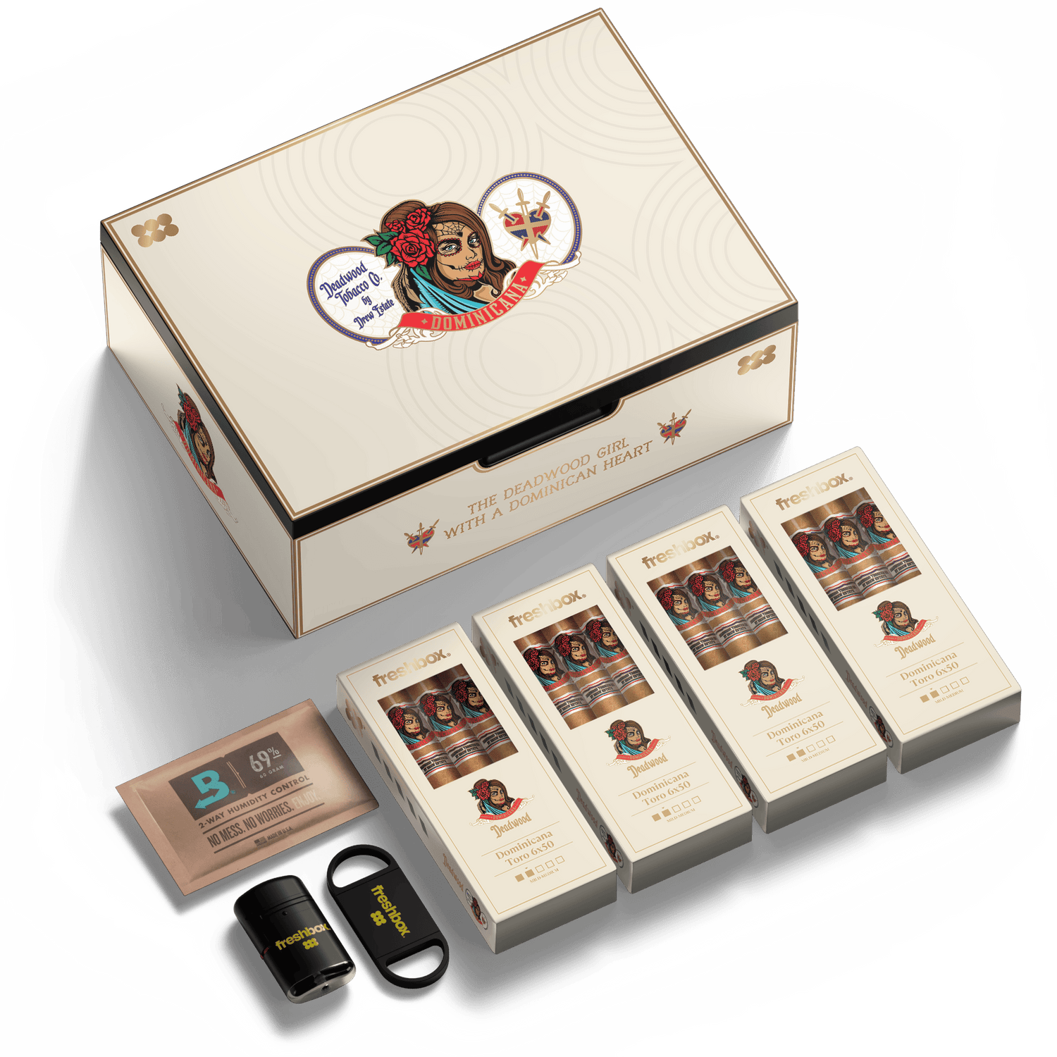 FreshBox™ Deadwood Dominicana Edition Humidor Starter Kit