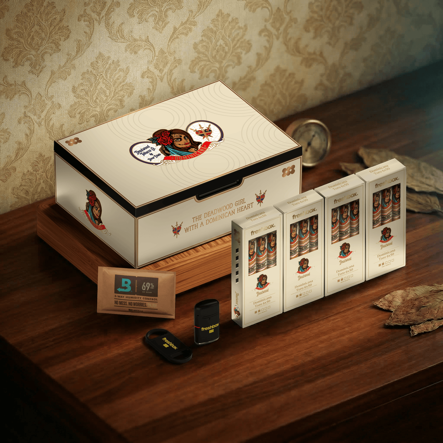 FreshBox™ Deadwood Dominicana Edition Humidor Starter Kit