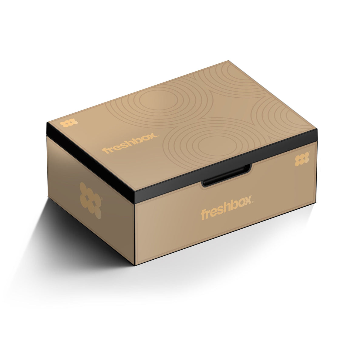 FreshBox Modular Magnetic Humidor – Onyx Gold | Stackable | Pod-Based Cigar Storage