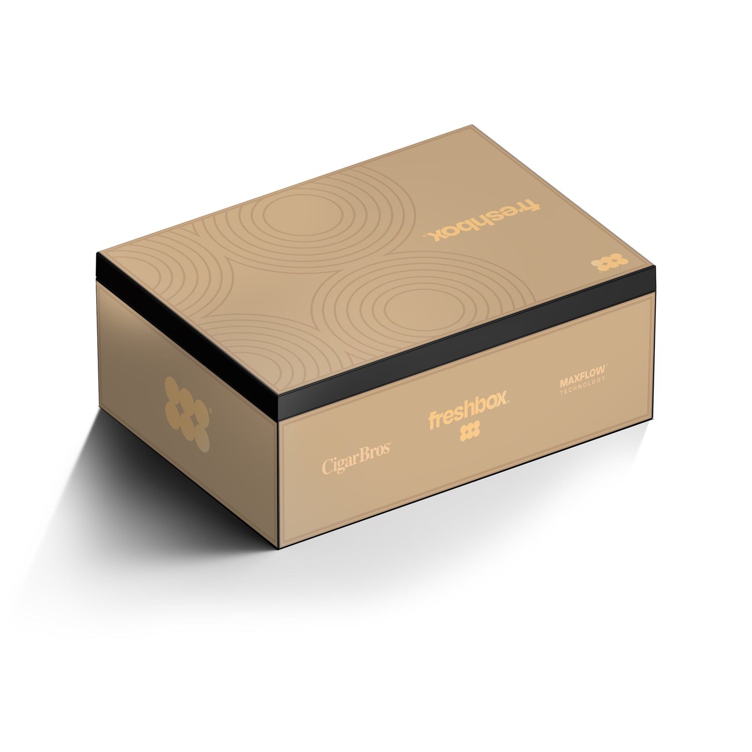 FreshBox Modular Magnetic Humidor – Onyx Gold | Stackable | Pod-Based Cigar Storage