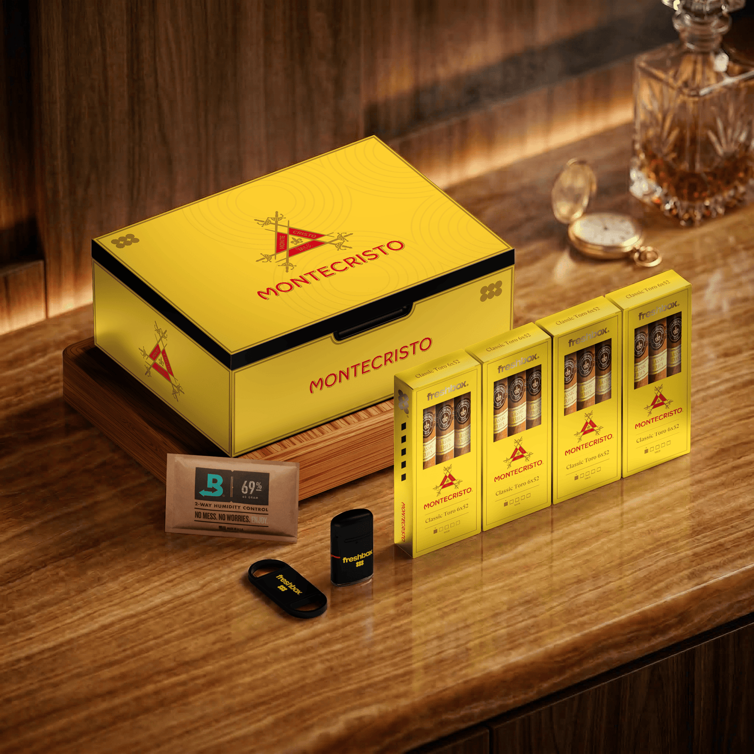 FreshBox™ Montecristo Classic Edition Humidor Starter Kit