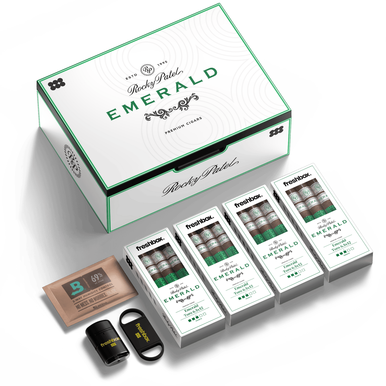 FreshBox™ Rocky Patel Emerald Edition Humidor Starter Kit