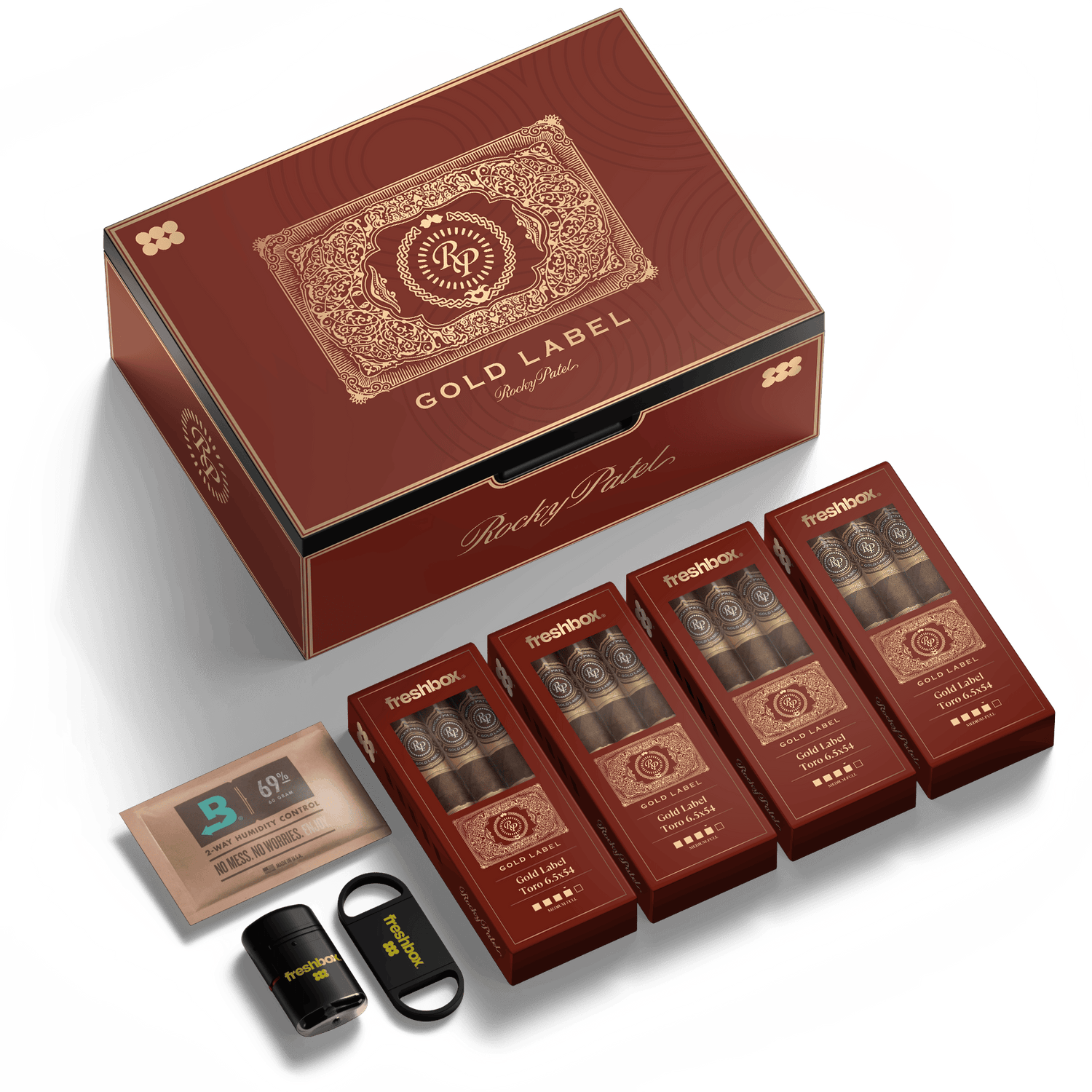 FreshBox™ Rocky Patel Gold Label Edition Humidor Starter Kit