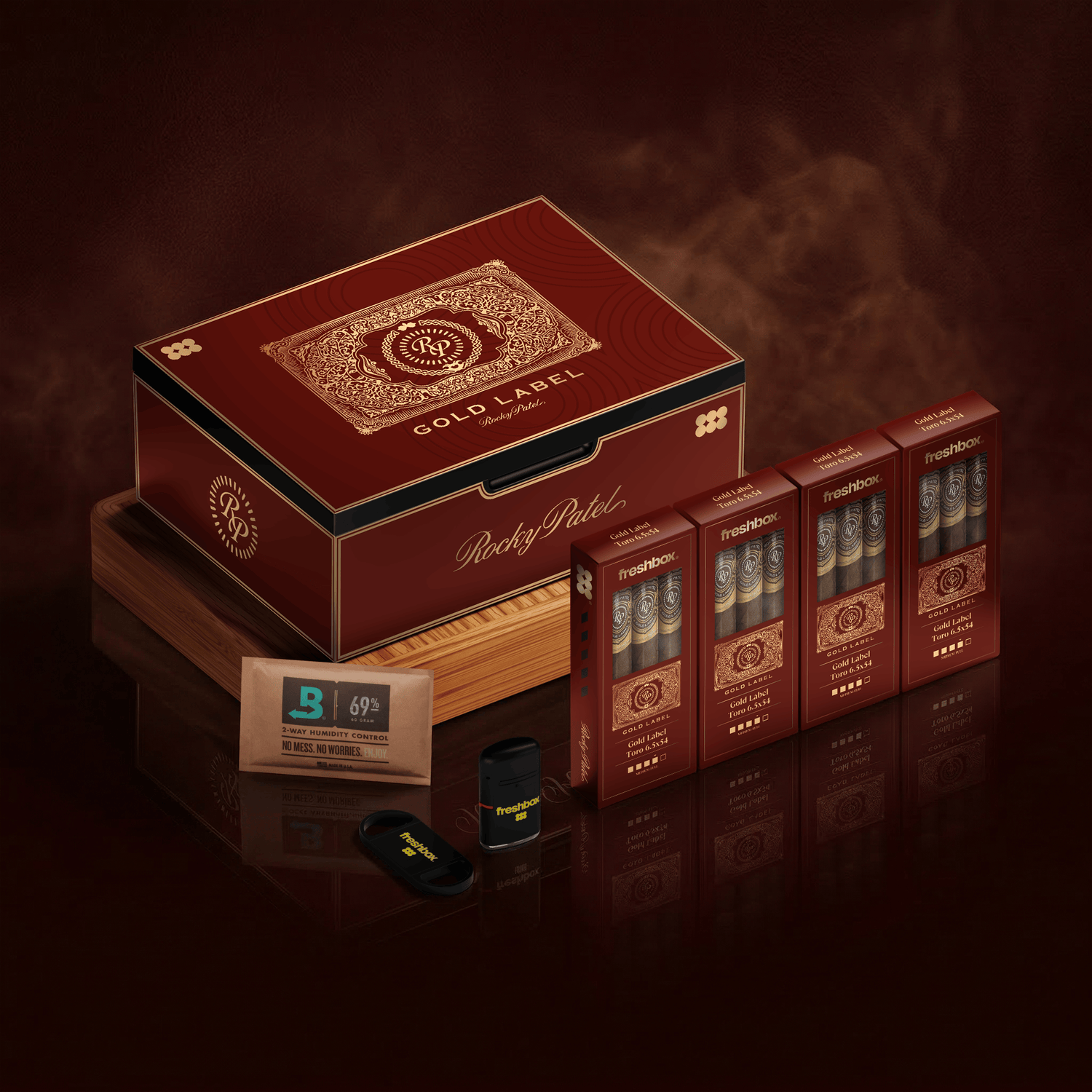FreshBox™ Rocky Patel Gold Label Edition Humidor Starter Kit