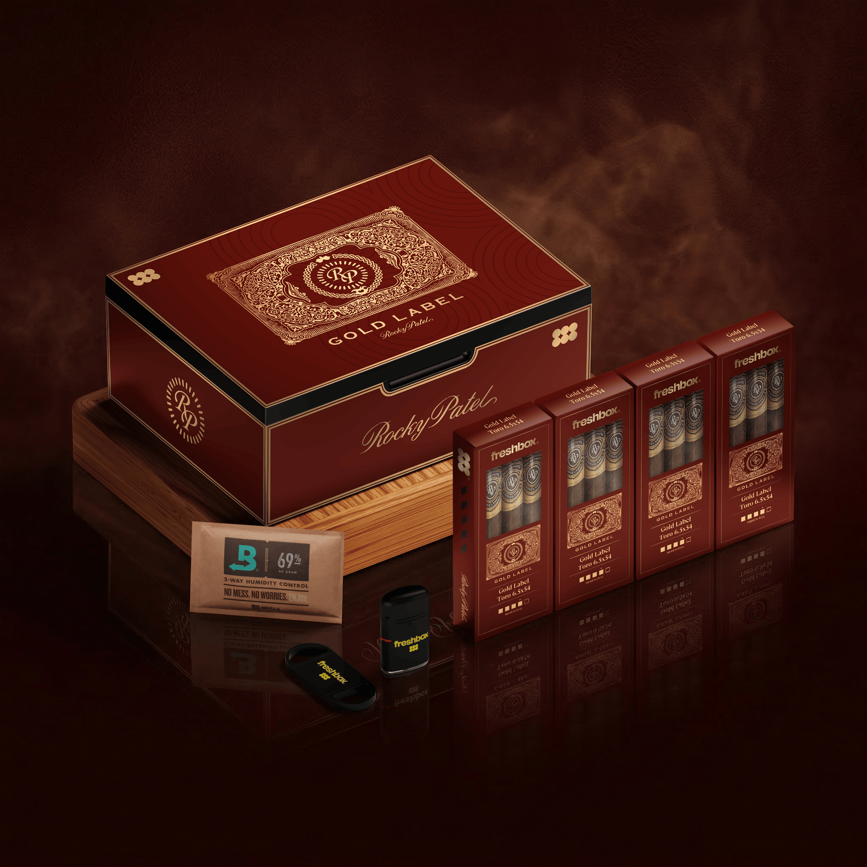 FreshBox™ Rocky Patel Gold Label Edition Humidor Starter Kit