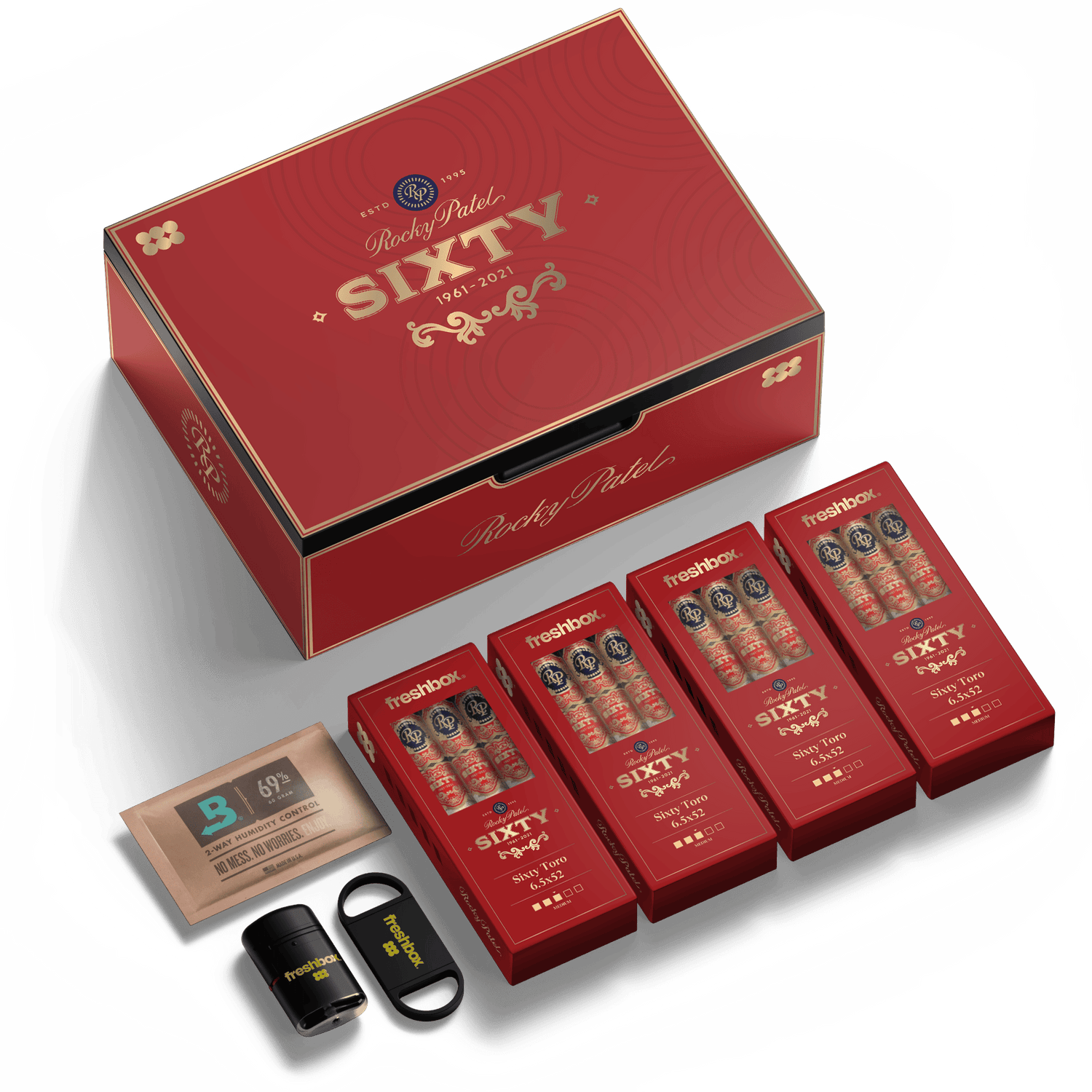 FreshBox™ Rocky Patel Sixty Edition Humidor Starter Kit