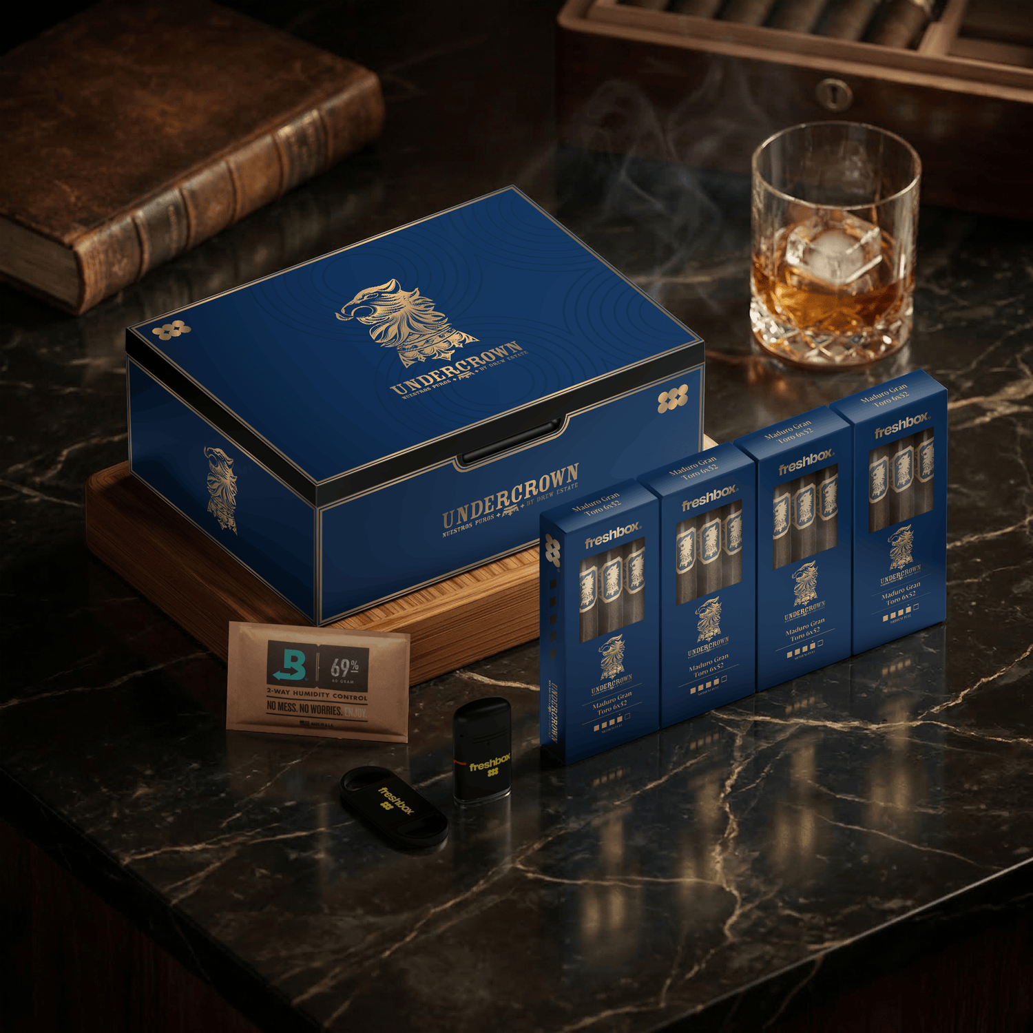 FreshBox™ Undercrown Edition Humidor Starter Kit