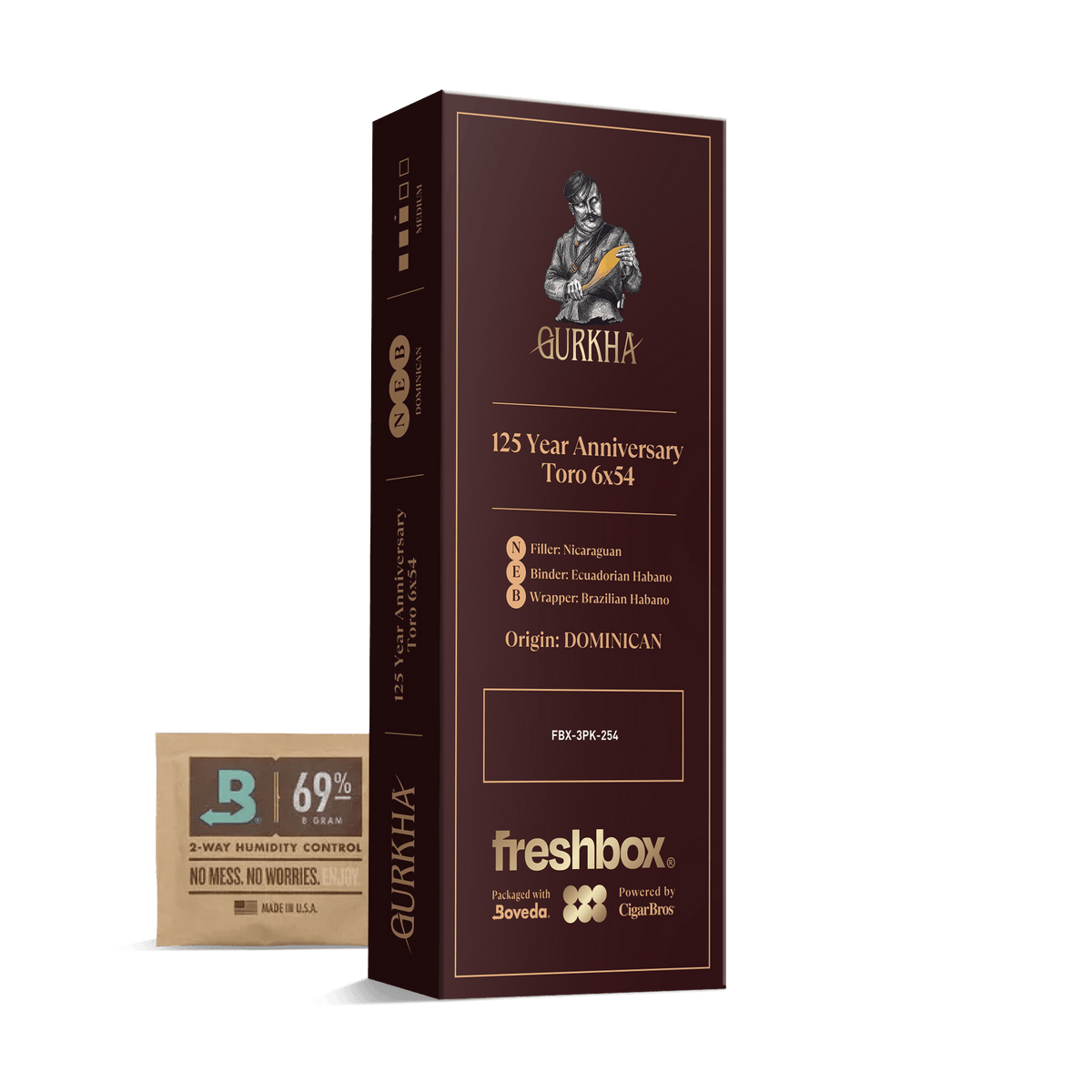 Gurkha 125 Year Anniversary Toro 6x54 FreshBox | 3-Pack