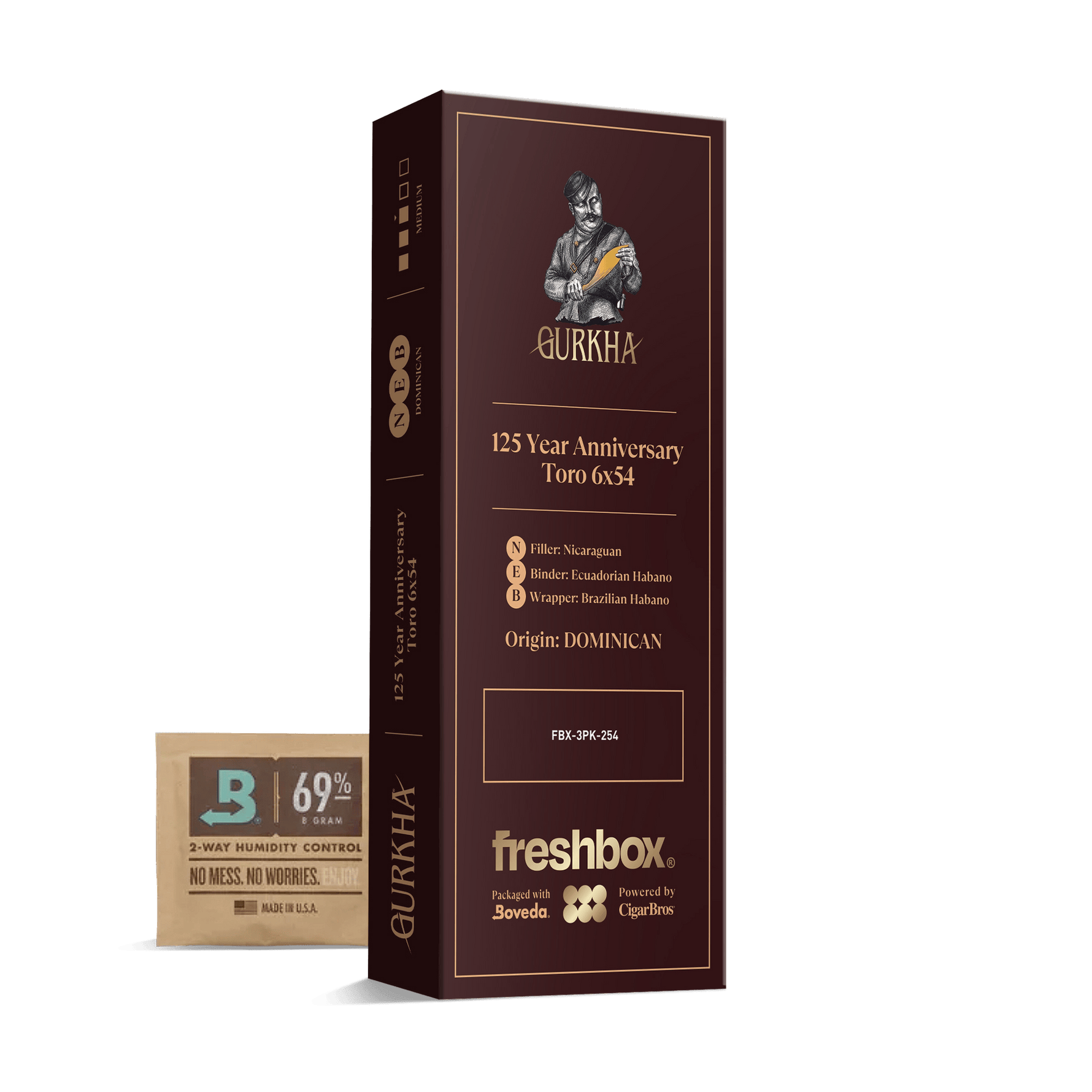 Gurkha 125 Year Anniversary Toro 6x54 FreshBox | 3-Pack