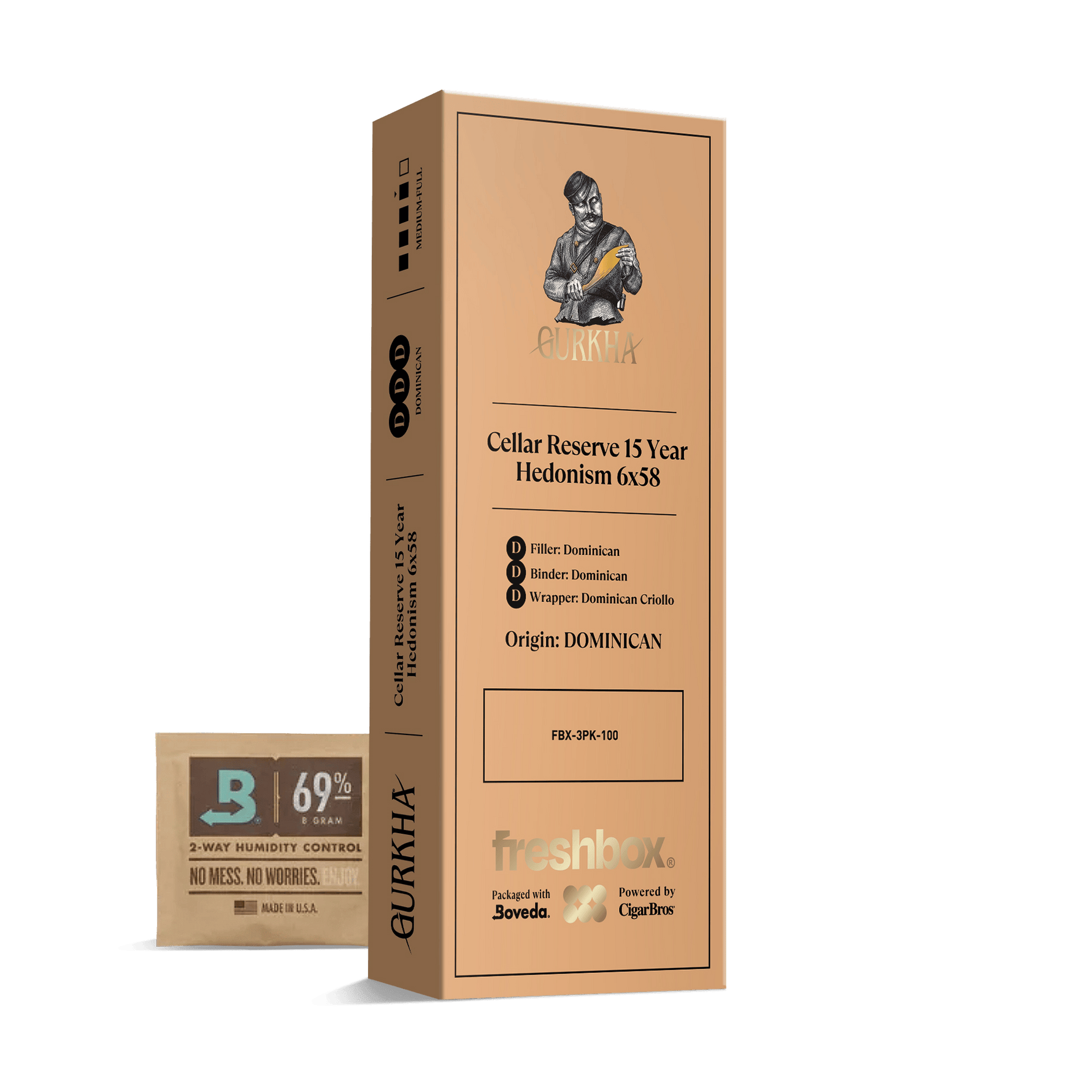 Gurkha Cellar Reserve 15 Year Hedonism 6x58 FreshBox | 3-Pack