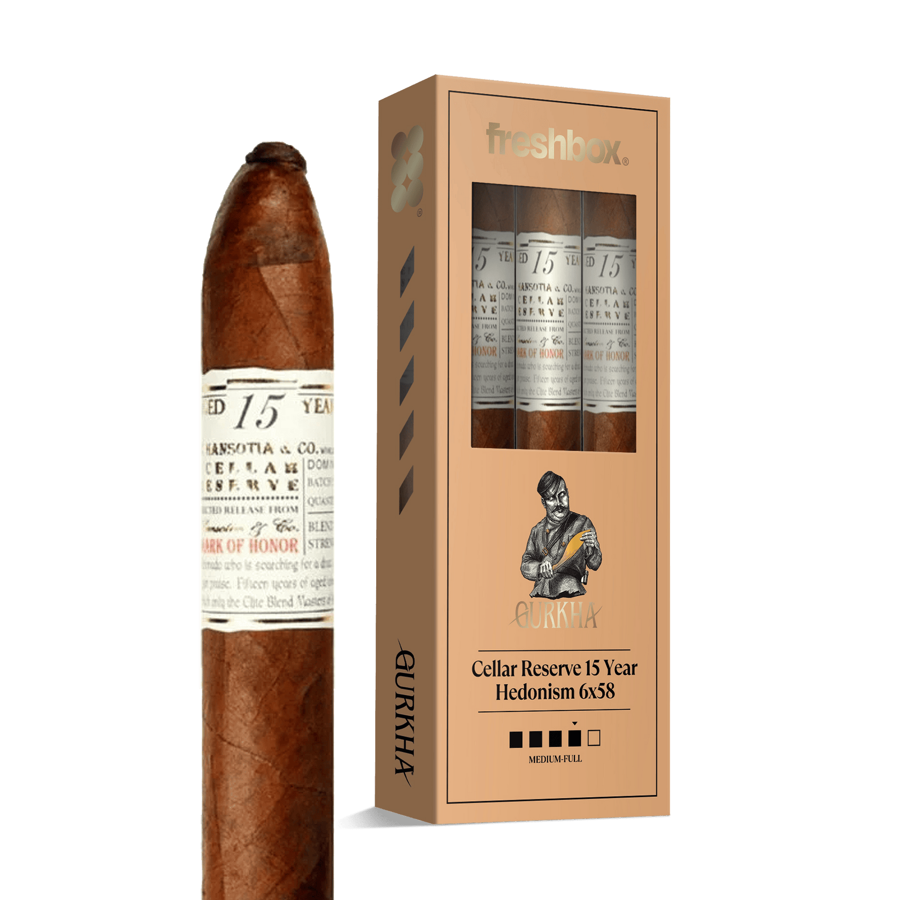 Gurkha Cellar Reserve 15 Year Hedonism 6x58 FreshBox | 3-Pack