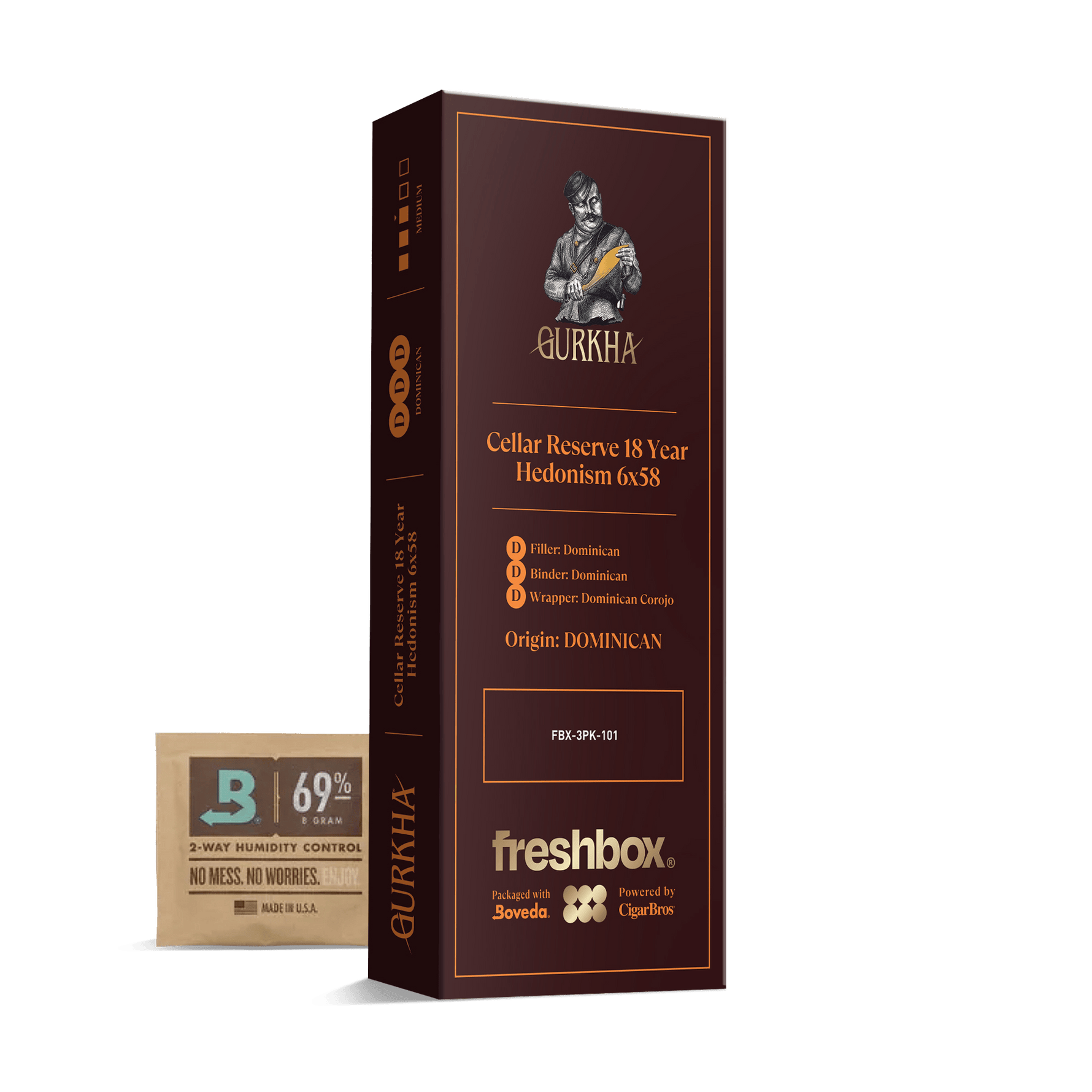 Gurkha Cellar Reserve 18 Year Hedonism 6x58 FreshBox | 3-Pack