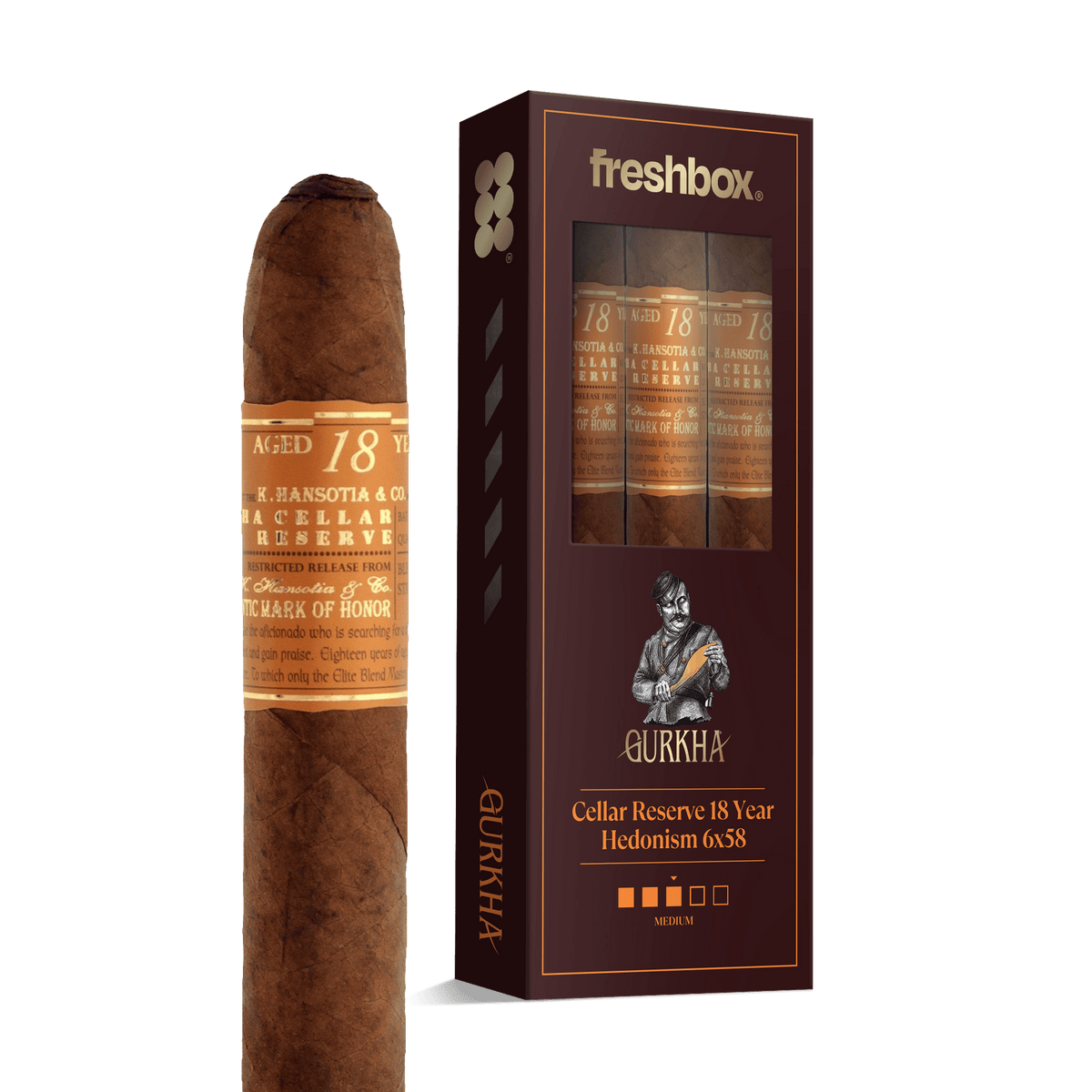 Gurkha Cellar Reserve 18 Year Hedonism 6x58 FreshBox | 3-Pack