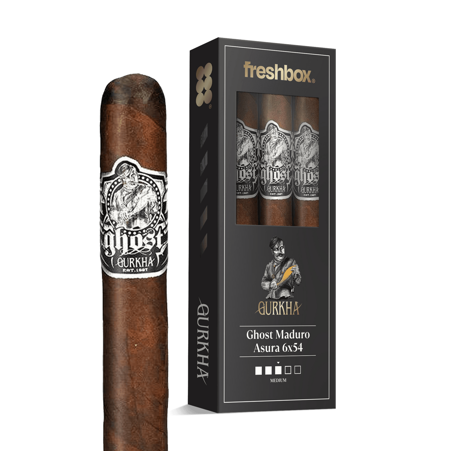Gurkha Ghost Maduro Asura 6x54 FreshBox | 3-Pack