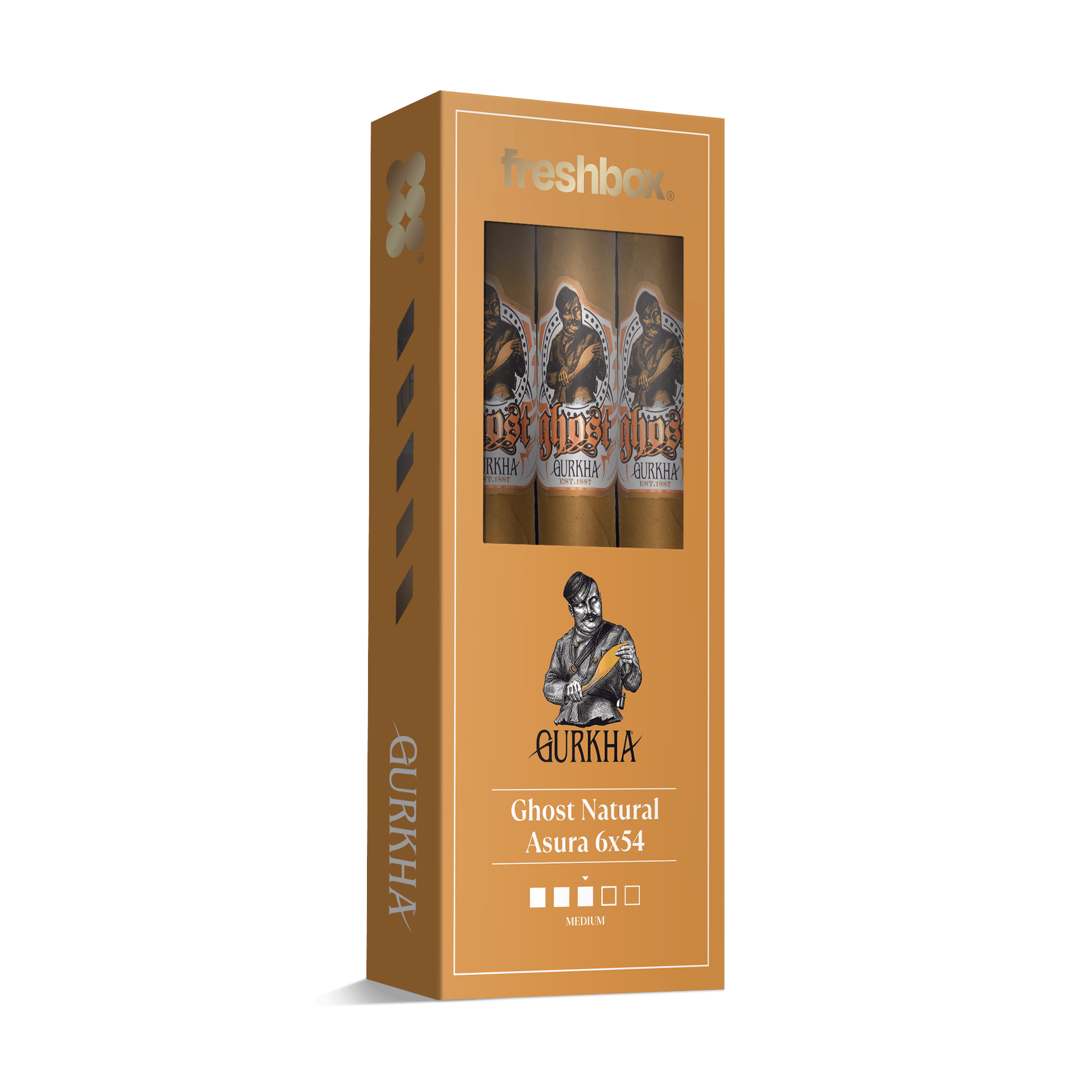 Gurkha Ghost Natural Asura 6x54 FreshBox | Cigar 3-Pack