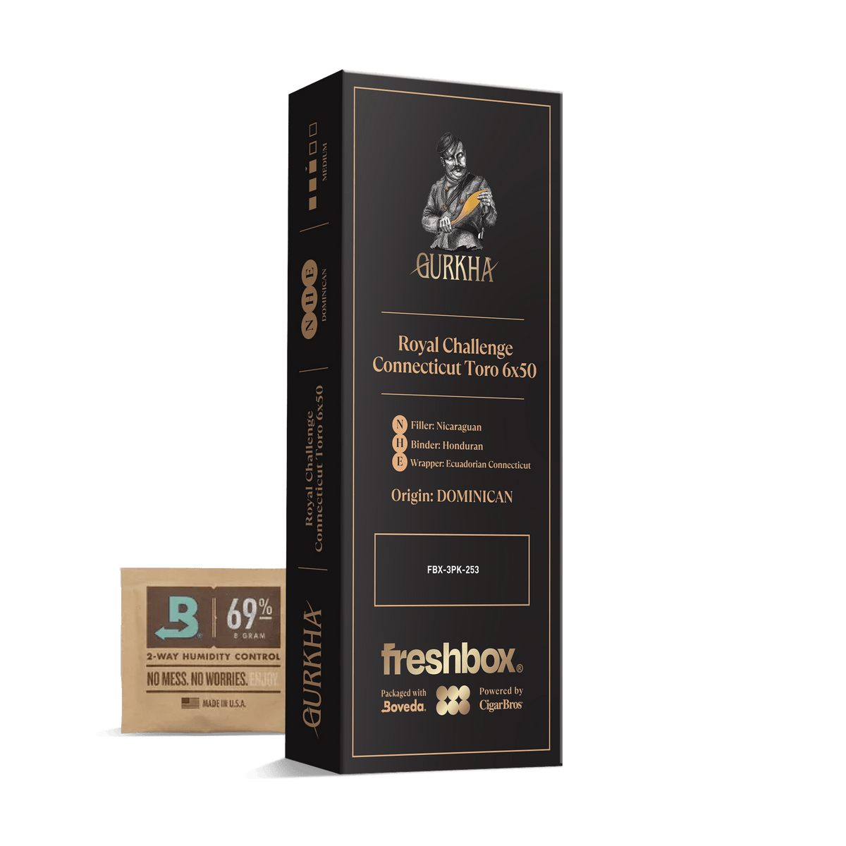 Gurkha Royal Challenge Connecticut Toro 6x50 FreshBox | 3-Pack