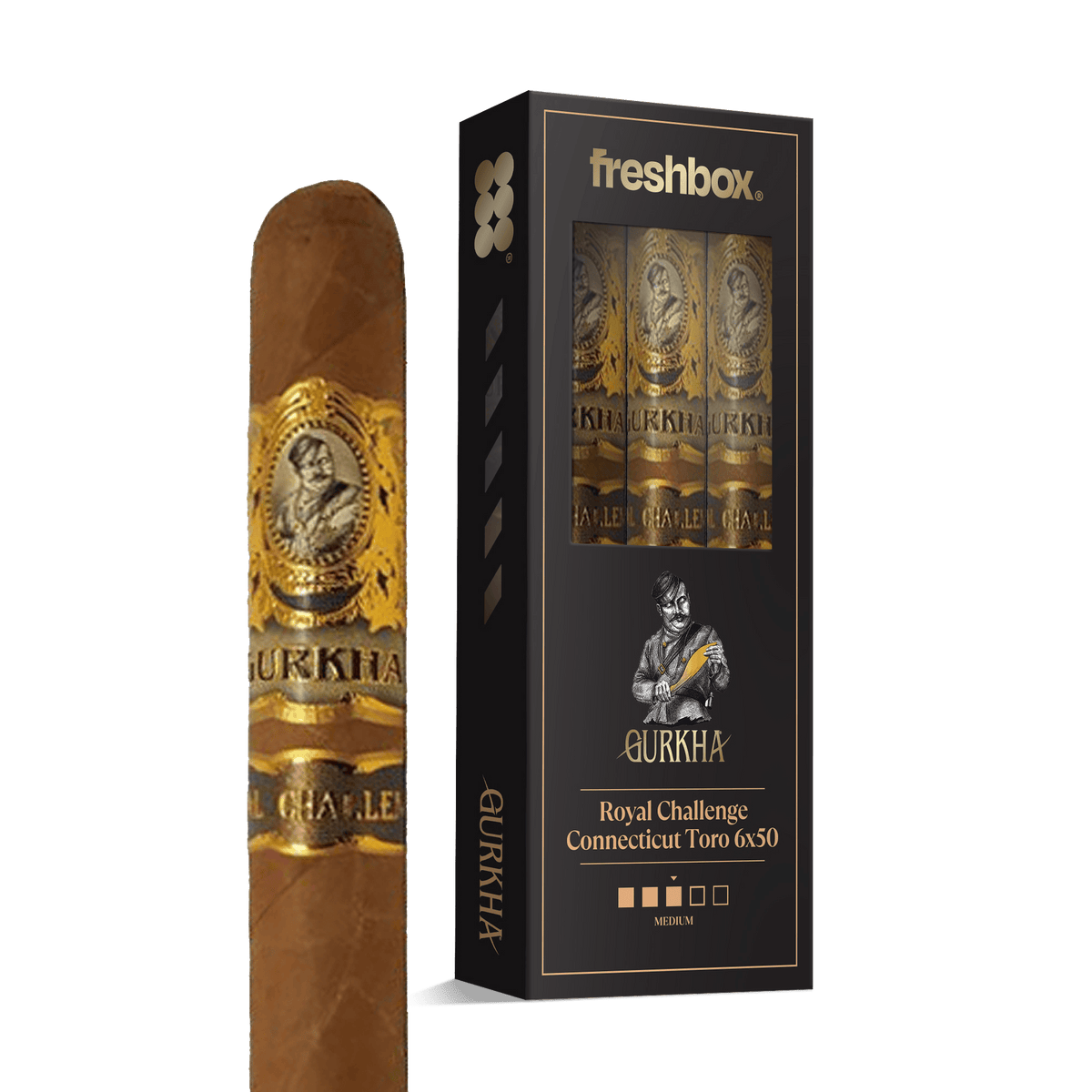 Gurkha Royal Challenge Connecticut Toro 6x50 FreshBox | 3-Pack