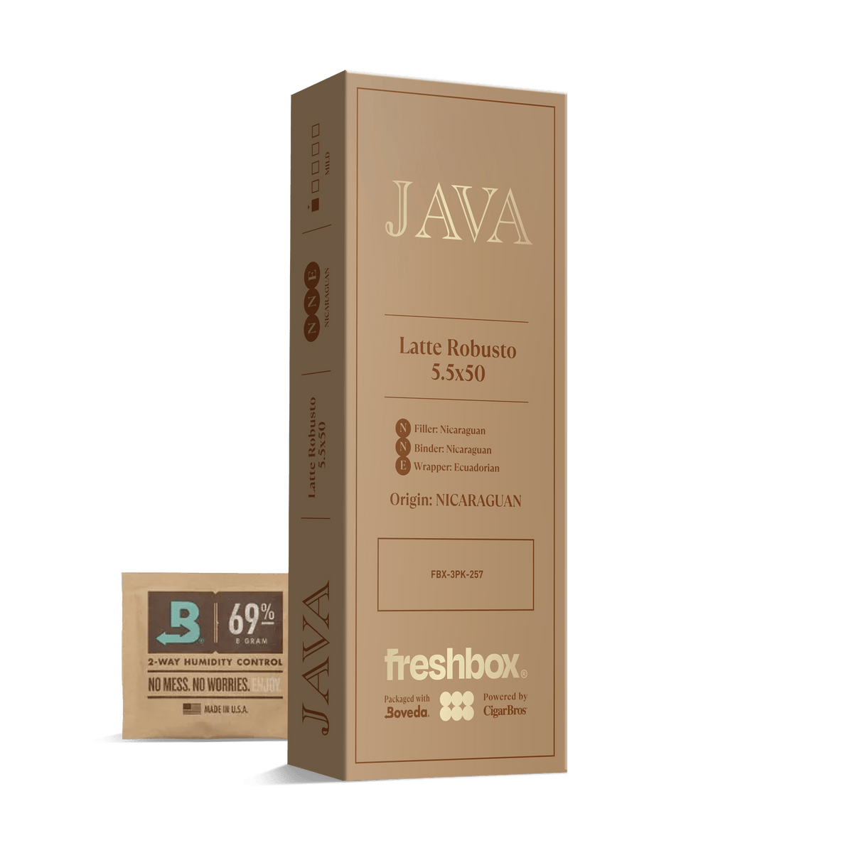 Java Latte Robusto 5.5x50 FreshBox | 3-Pack