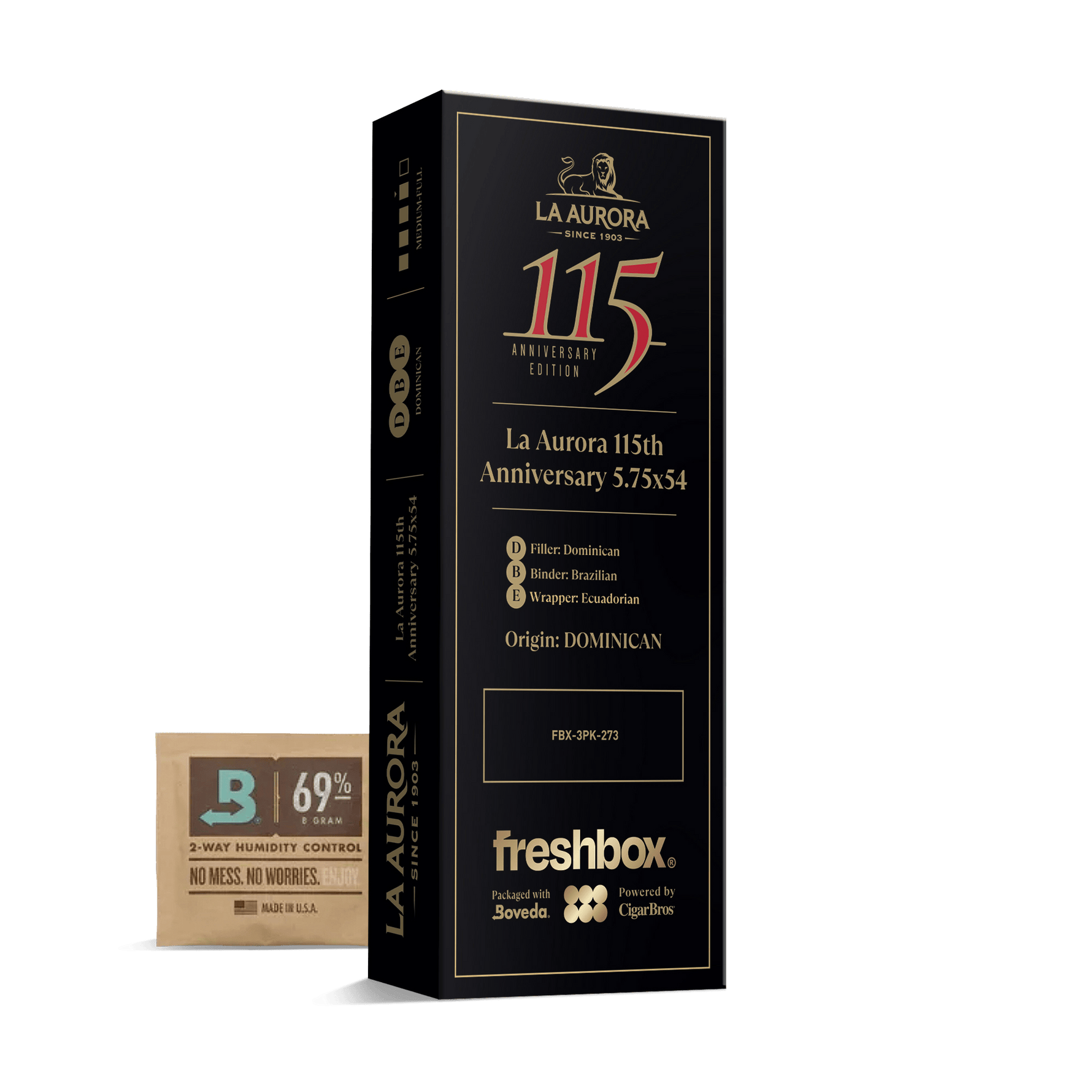 La Aurora 115th Anniversary 5.75x54 FreshBox | 3-Pack