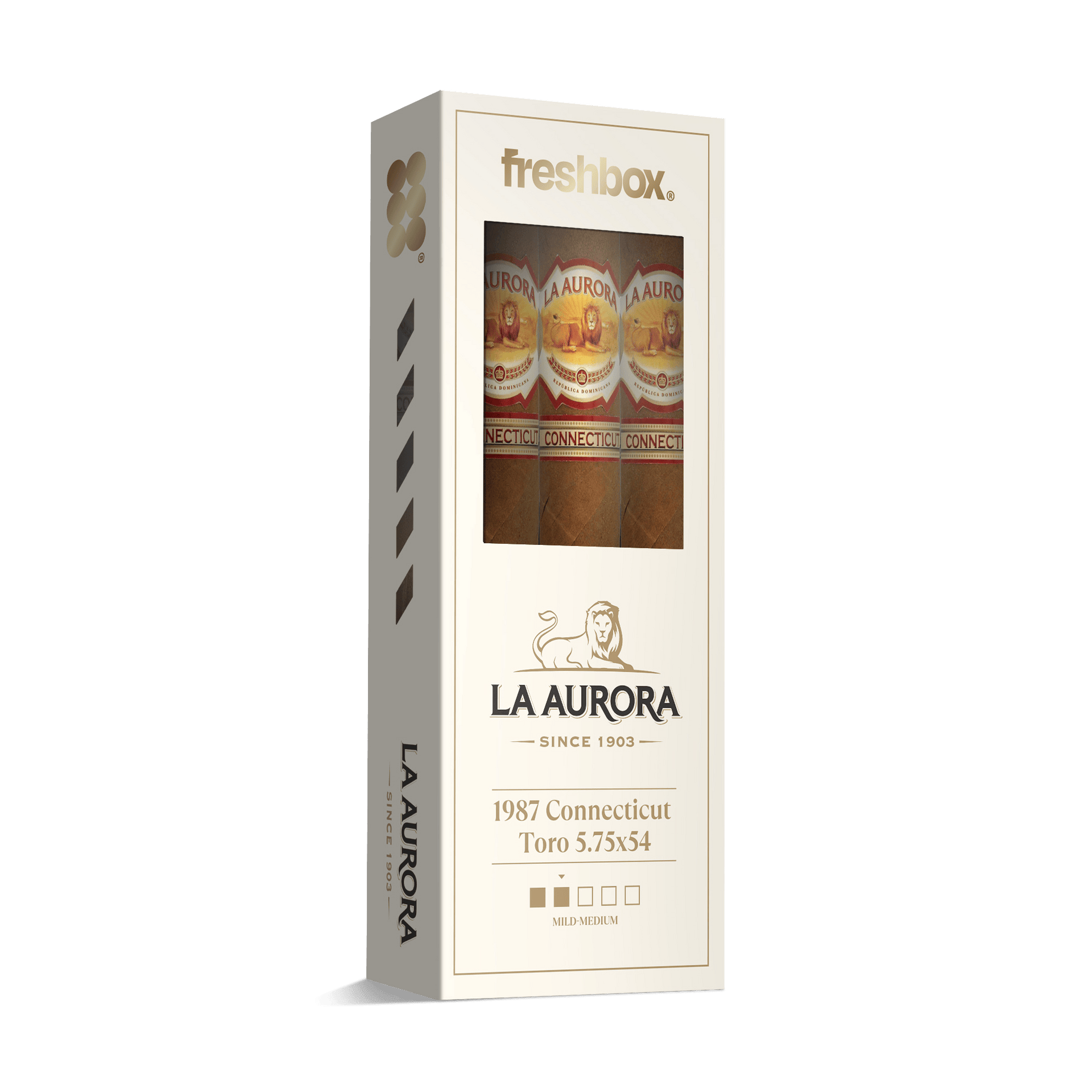 La Aurora 1987 Connecticut Toro 5.75x54 FreshBox | Cigar 3-Pack