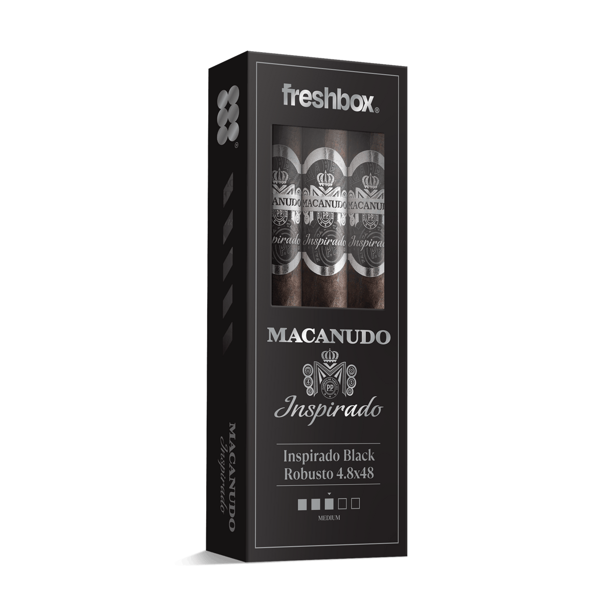Macanudo Inspirado Black Robusto 4.8x48 FreshBox | 3-Pack