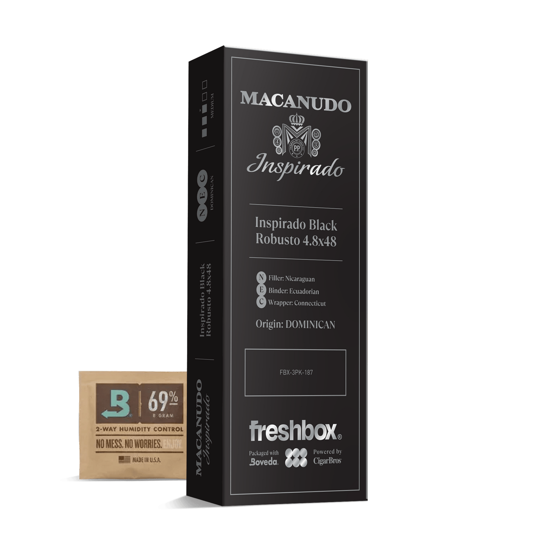 Macanudo Inspirado Black Robusto 4.8x48 FreshBox | Cigar 3-Pack
