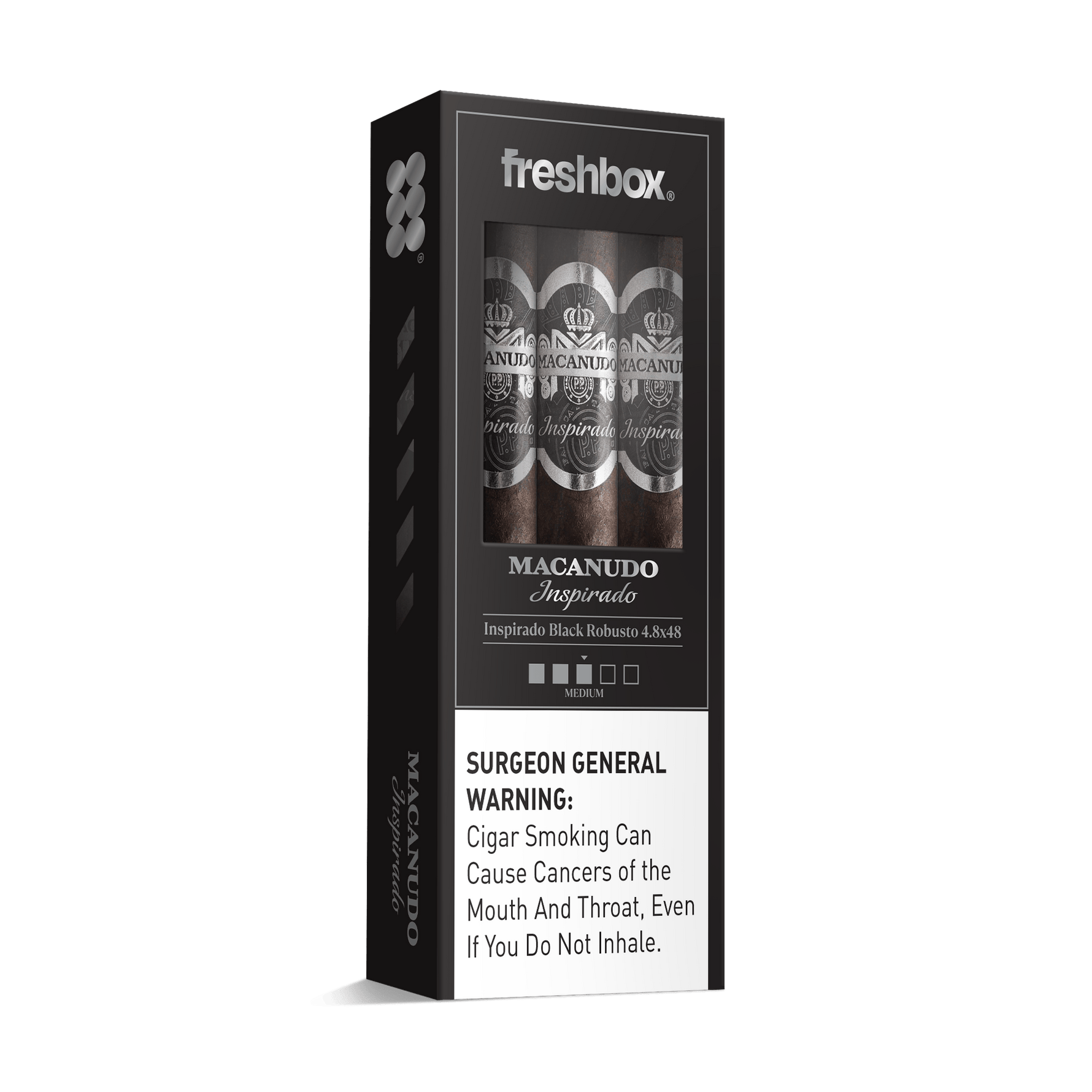 Macanudo Inspirado Black Robusto 4.8x48 FreshBox | Cigar 3-Pack