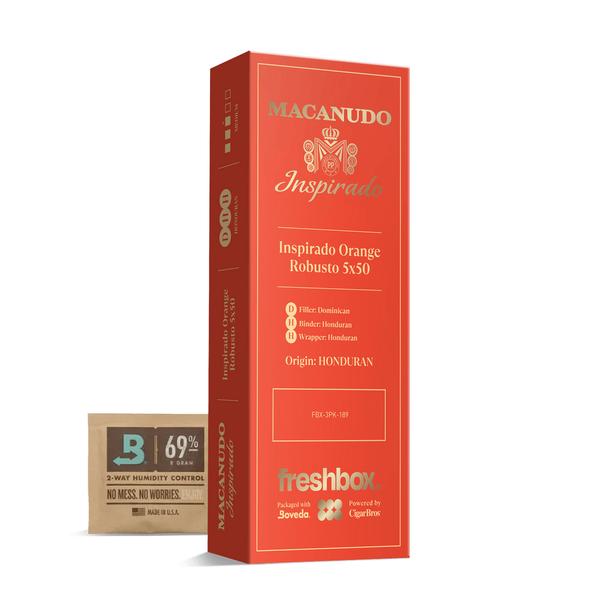 Macanudo Inspirado Orange Robusto 5x50 FreshBox | 3-Pack