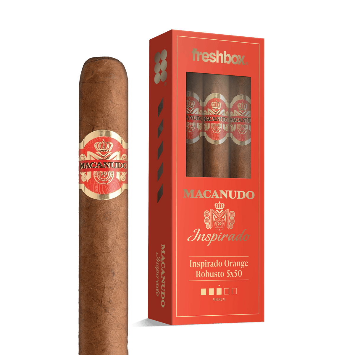 Macanudo Inspirado Orange Robusto 5x50 FreshBox | 3-Pack