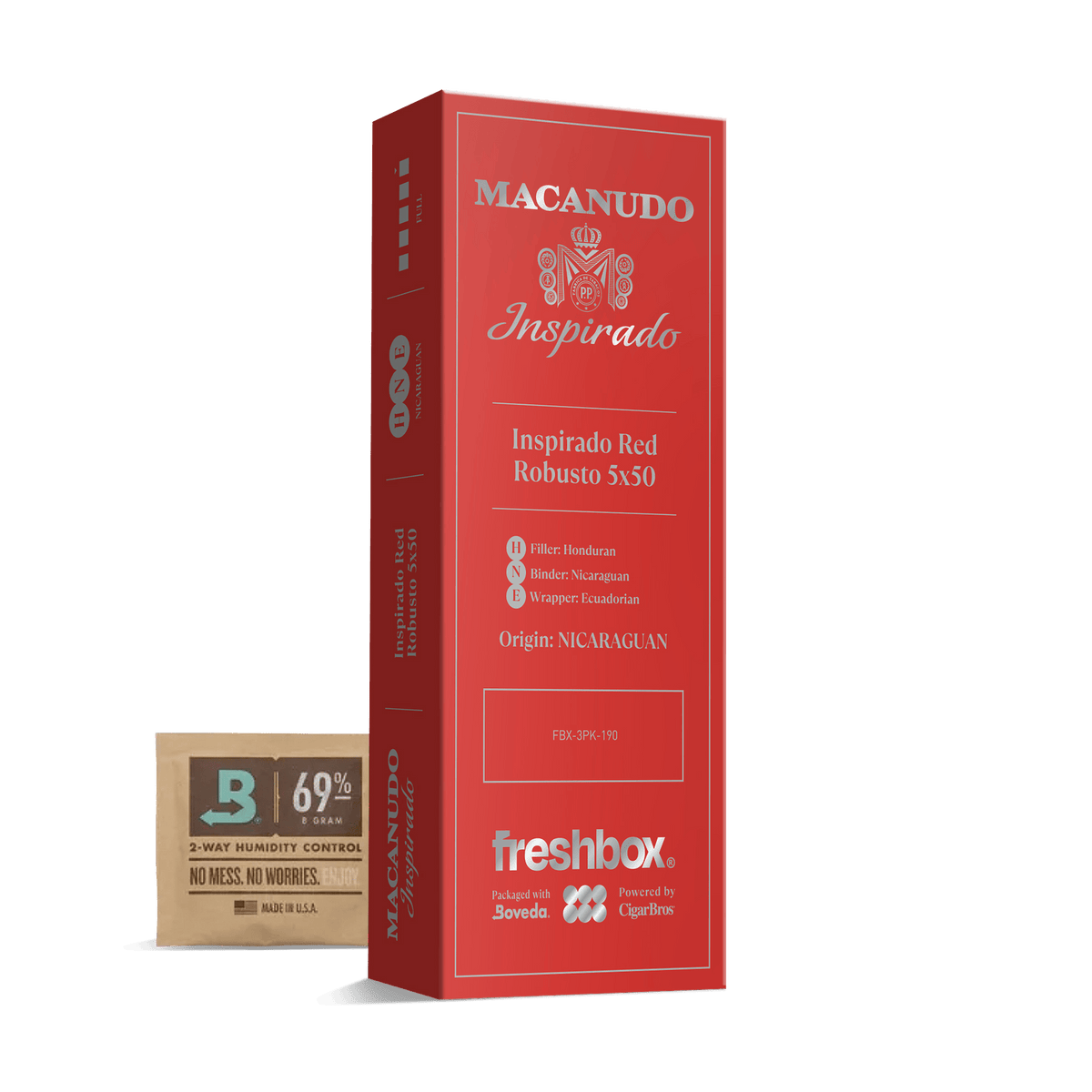 Macanudo Inspirado Red Robusto 5x50 FreshBox | 3-Pack